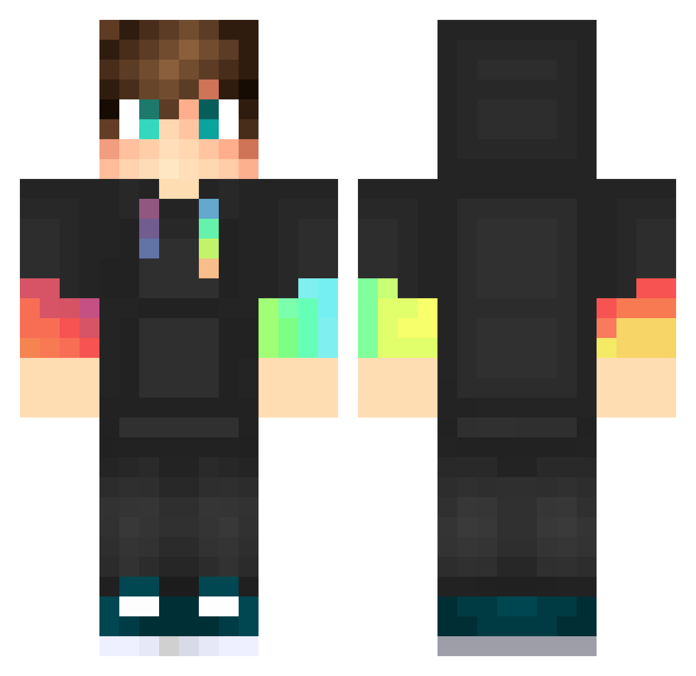 Gunksunk Minecraft skin, front and back view