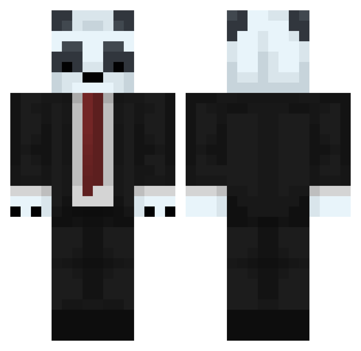 halzss Minecraft skin, front and back view
