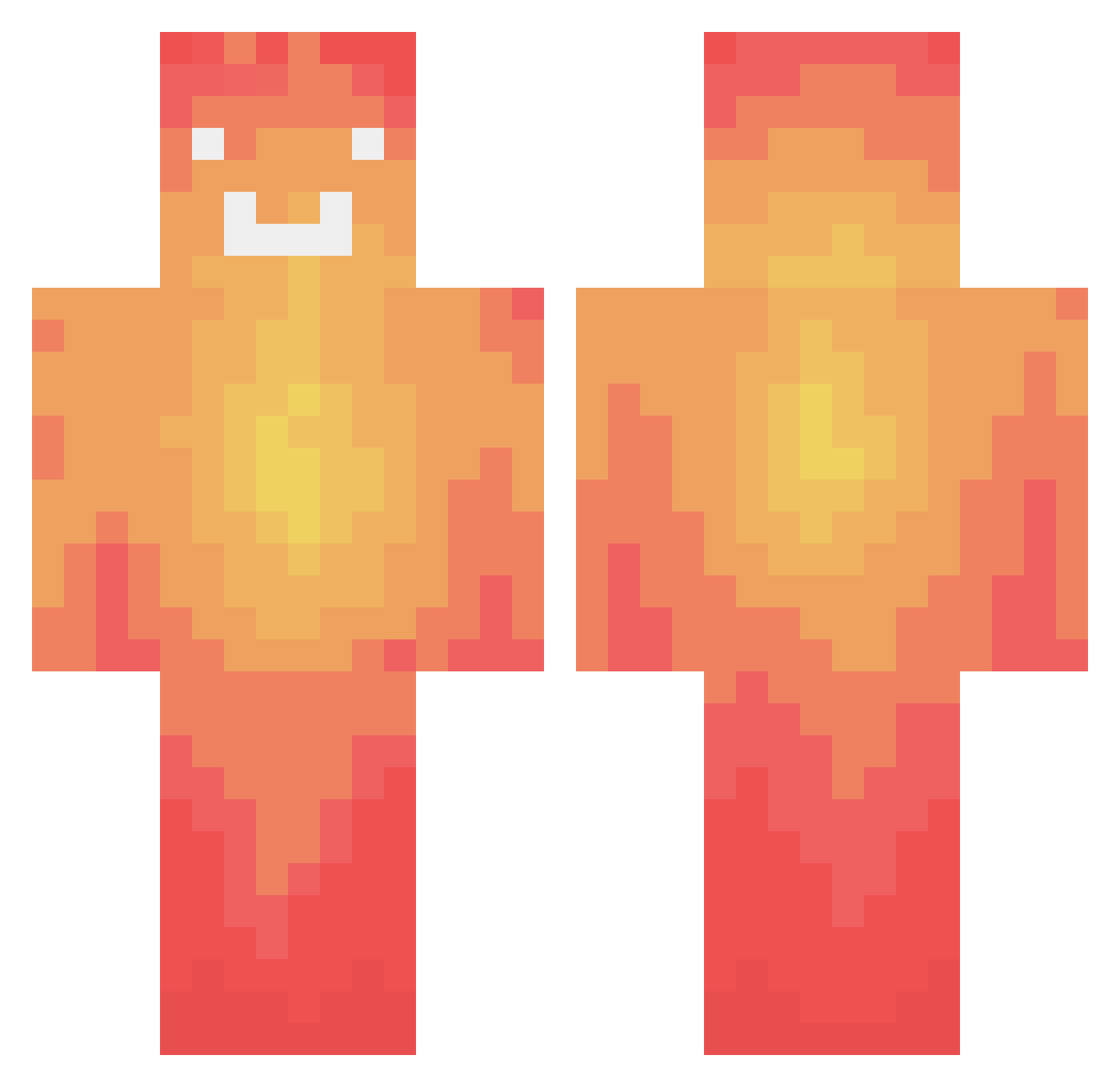 Flaimm Minecraft skin, front and back view