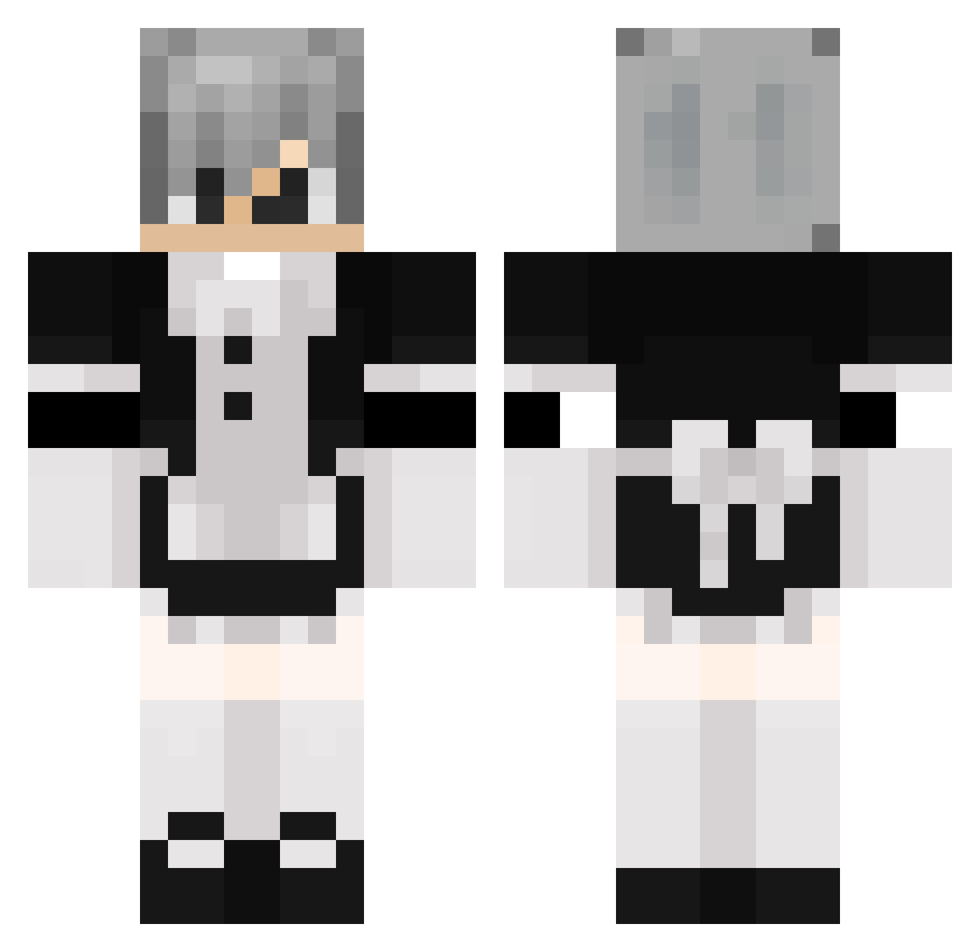 Hitsukk Minecraft skin, front and back view