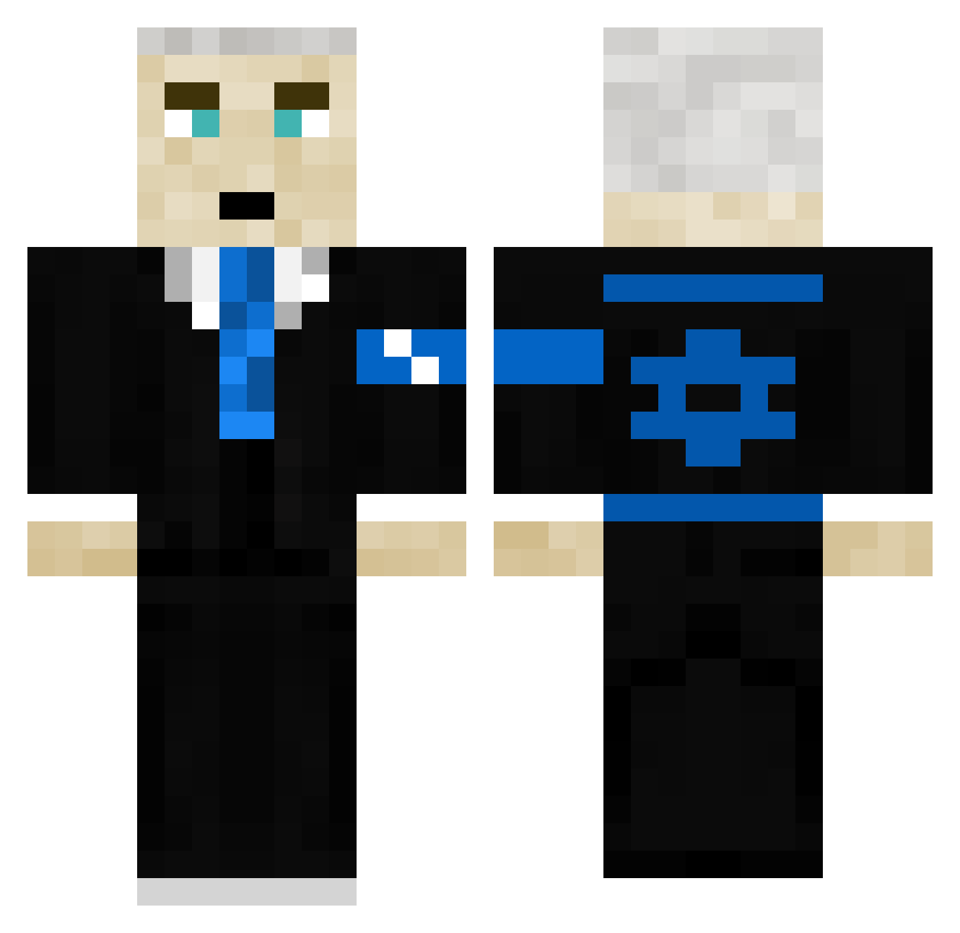 DJbexkens Minecraft skin, front and back view
