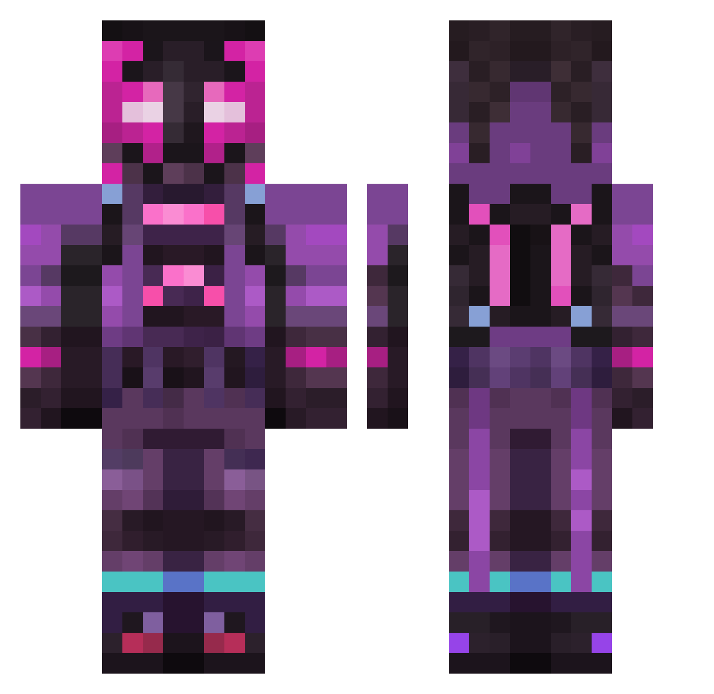 thenameisj Minecraft skin, front and back view