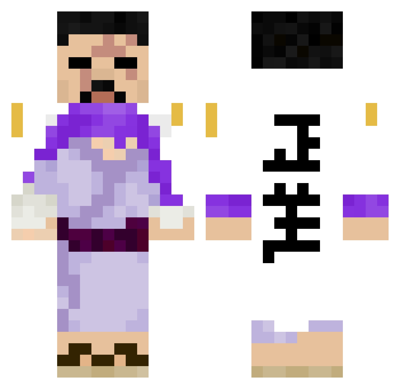 JustRelish Minecraft skin, front and back view