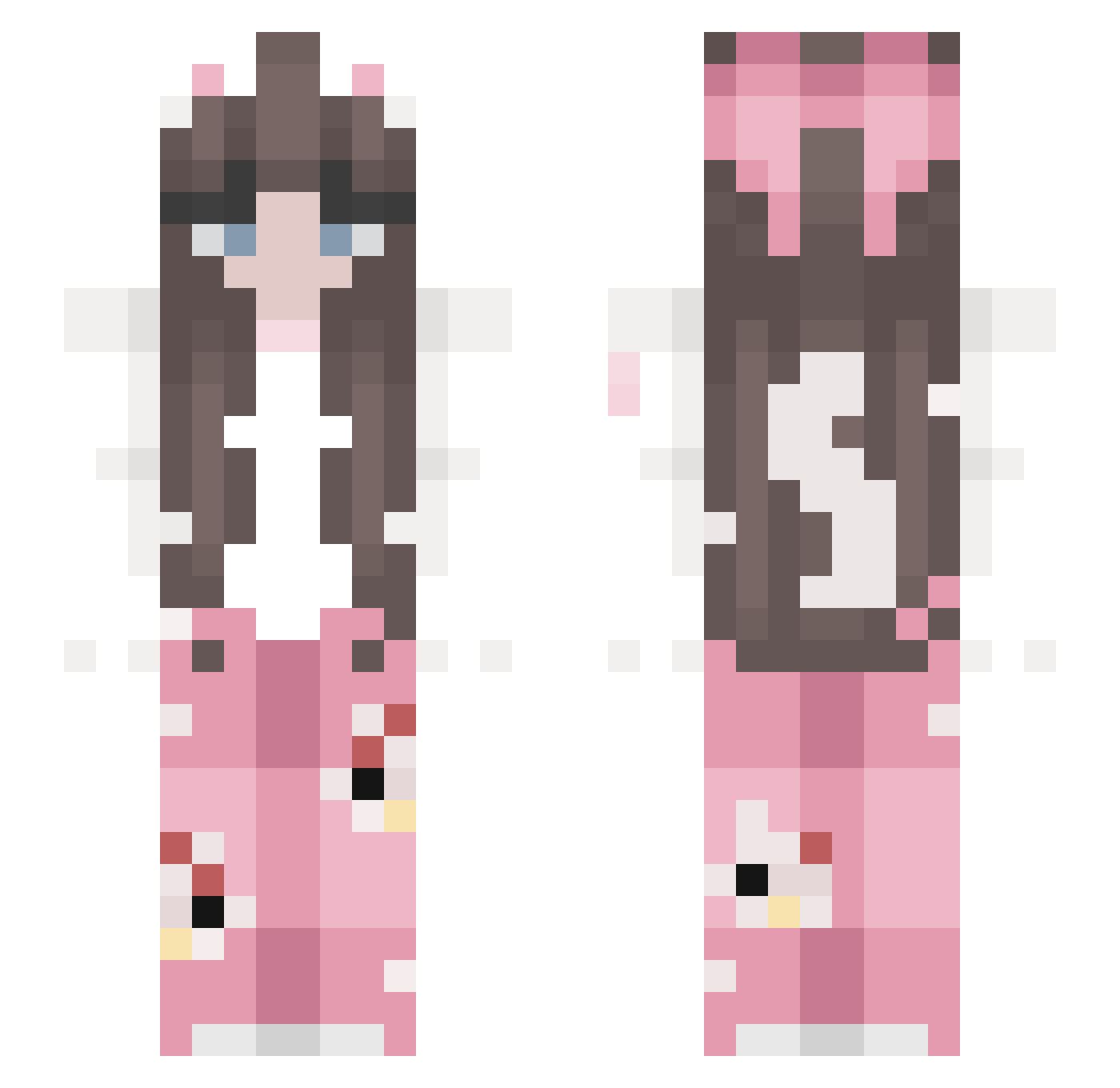 bjodah Minecraft skin, front and back view