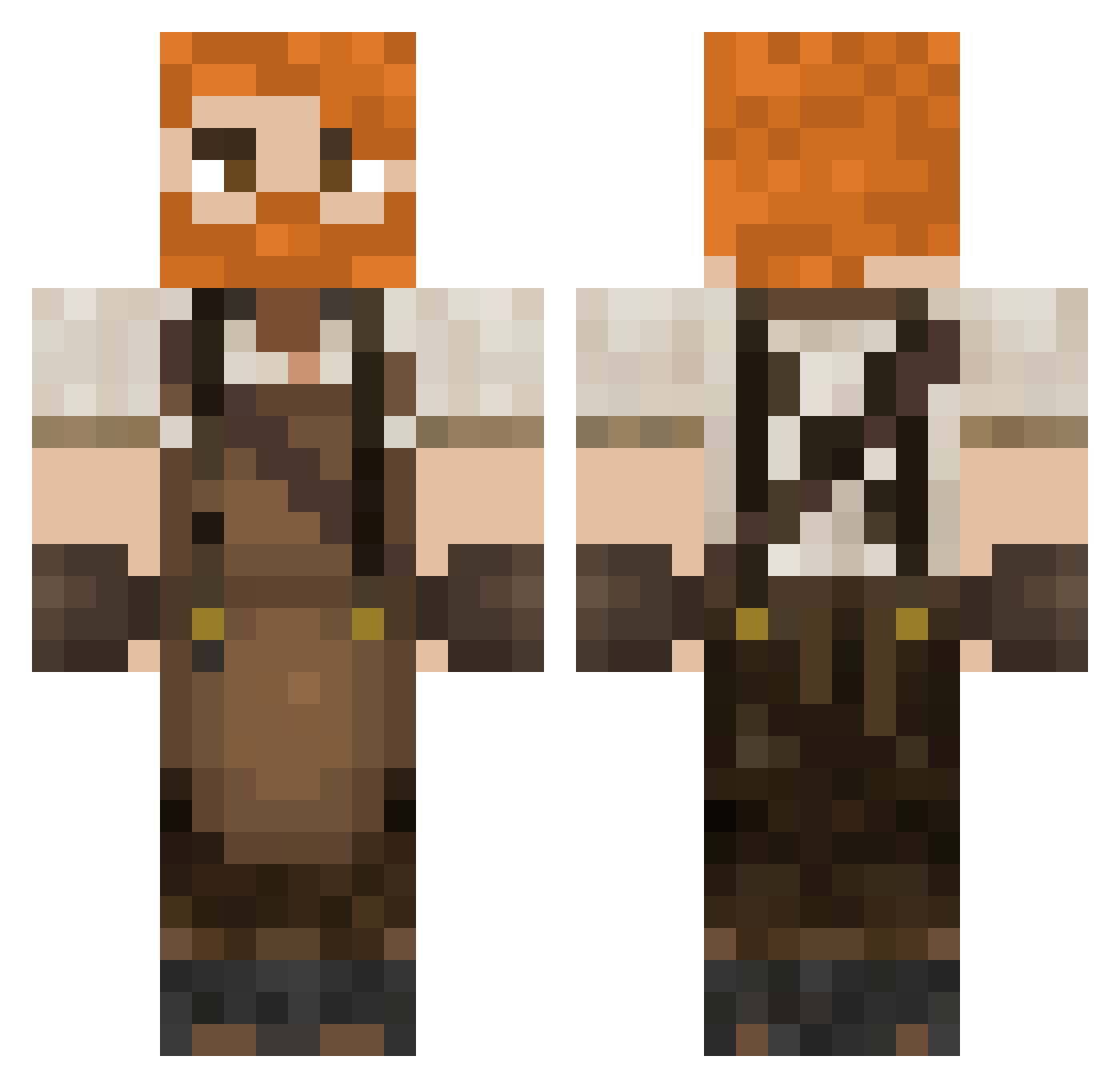 BoopleSnoopss Minecraft skin, front and back view