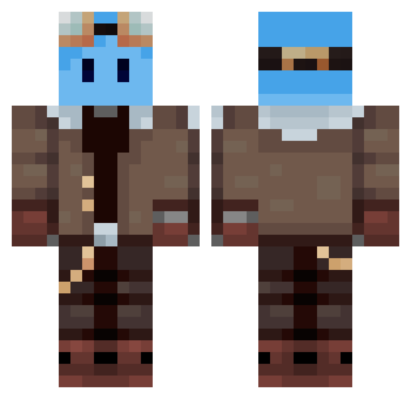 GriimmZYT Minecraft skin, front and back view