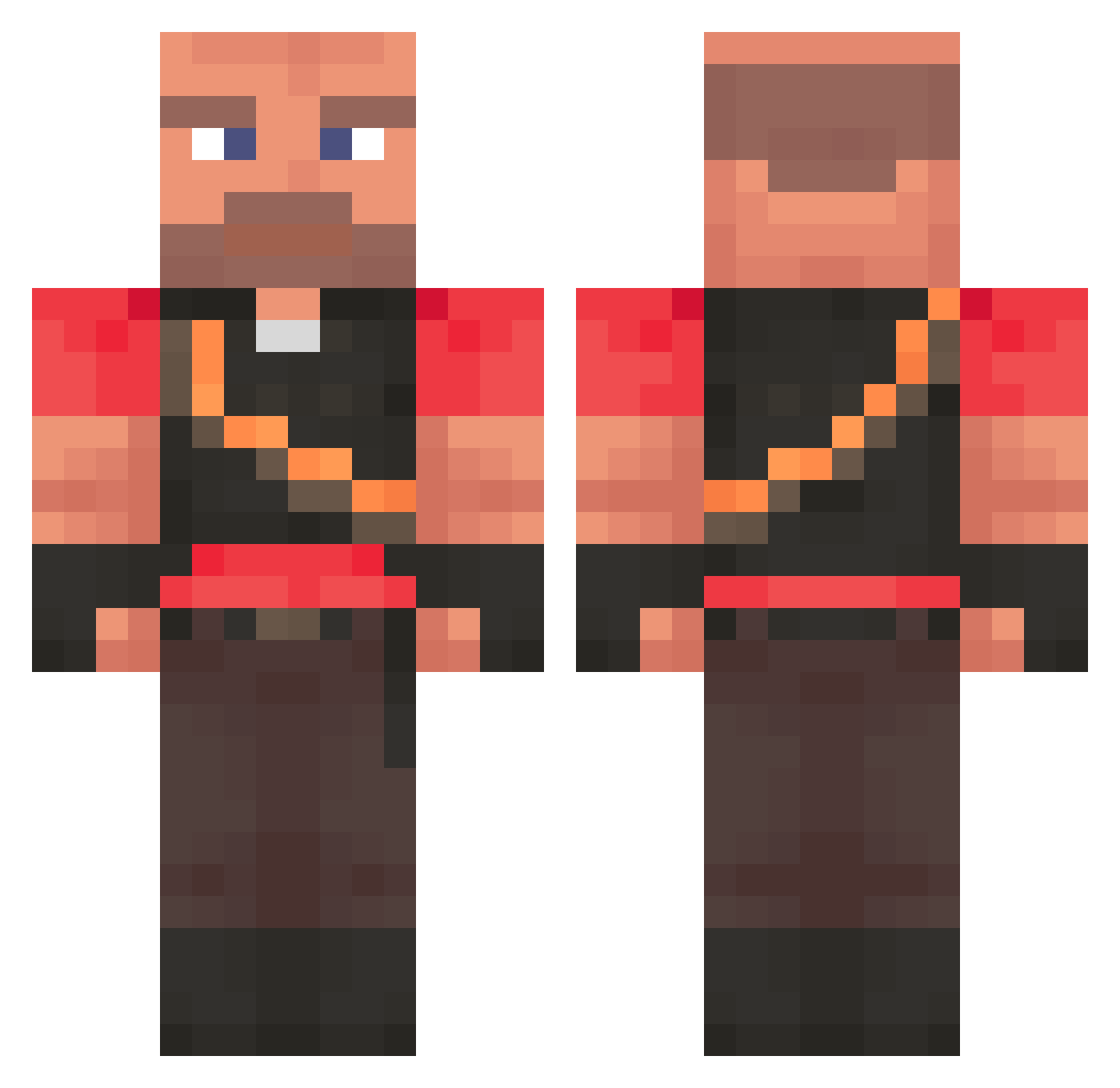 HybridDefault Minecraft skin, front and back view