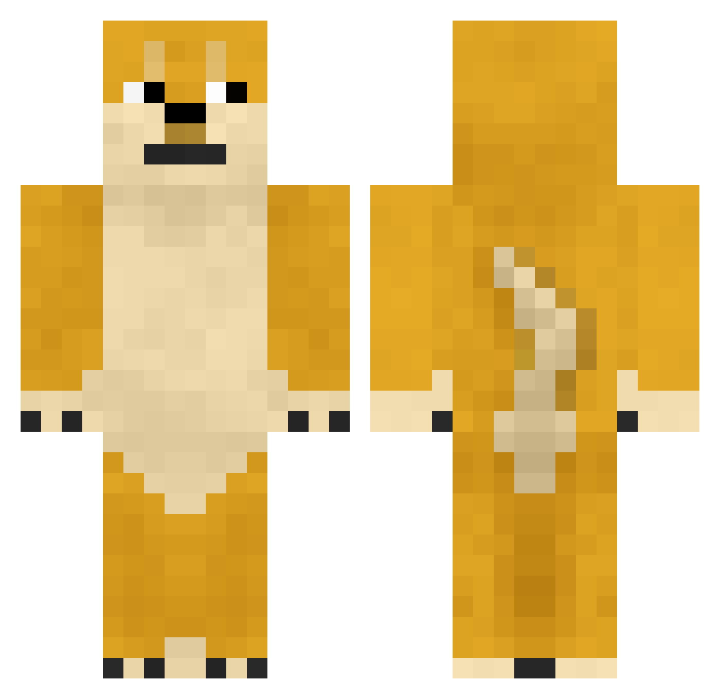 jokman Minecraft skin, front and back view