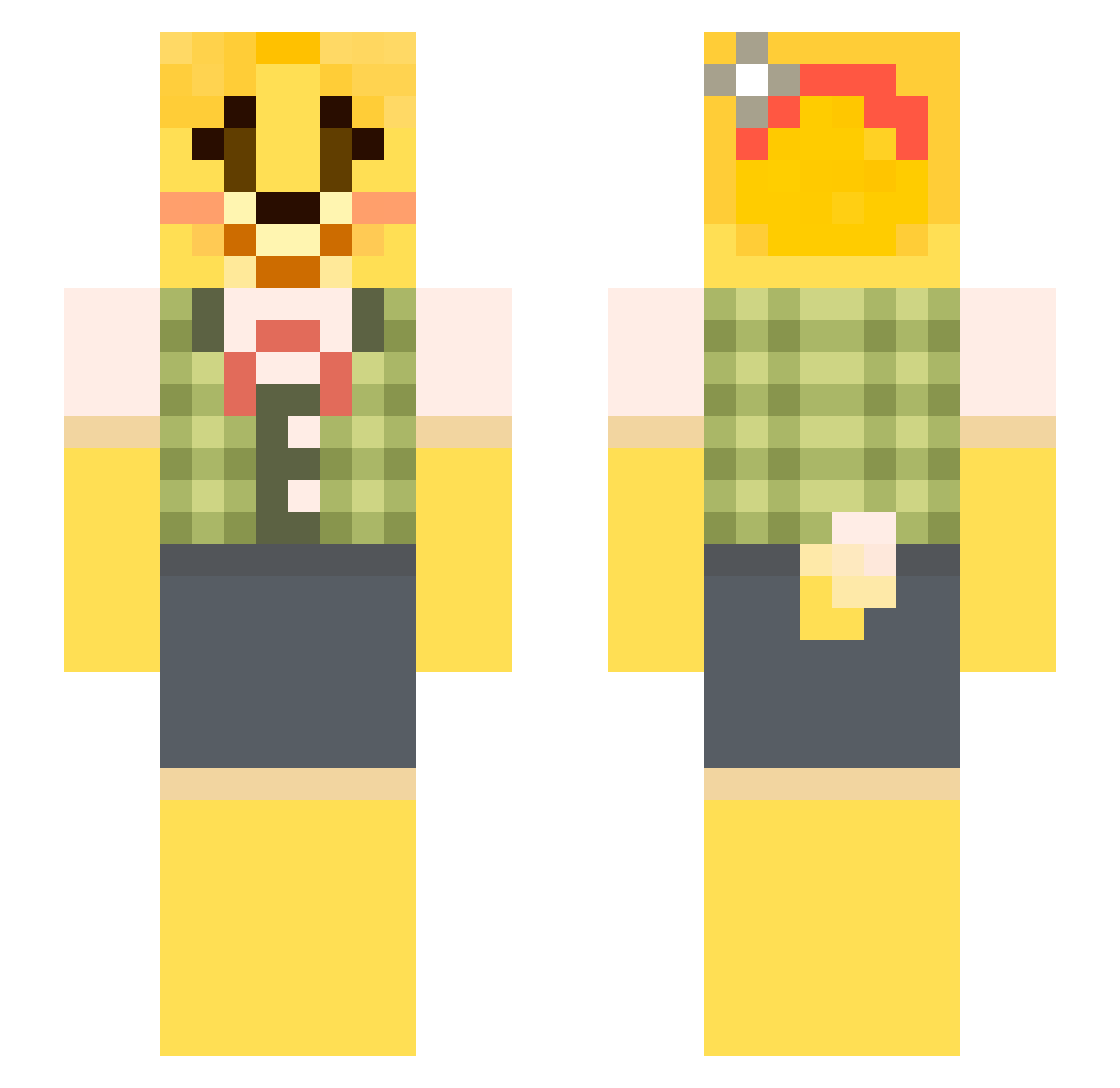 spitaer Minecraft skin, front and back view