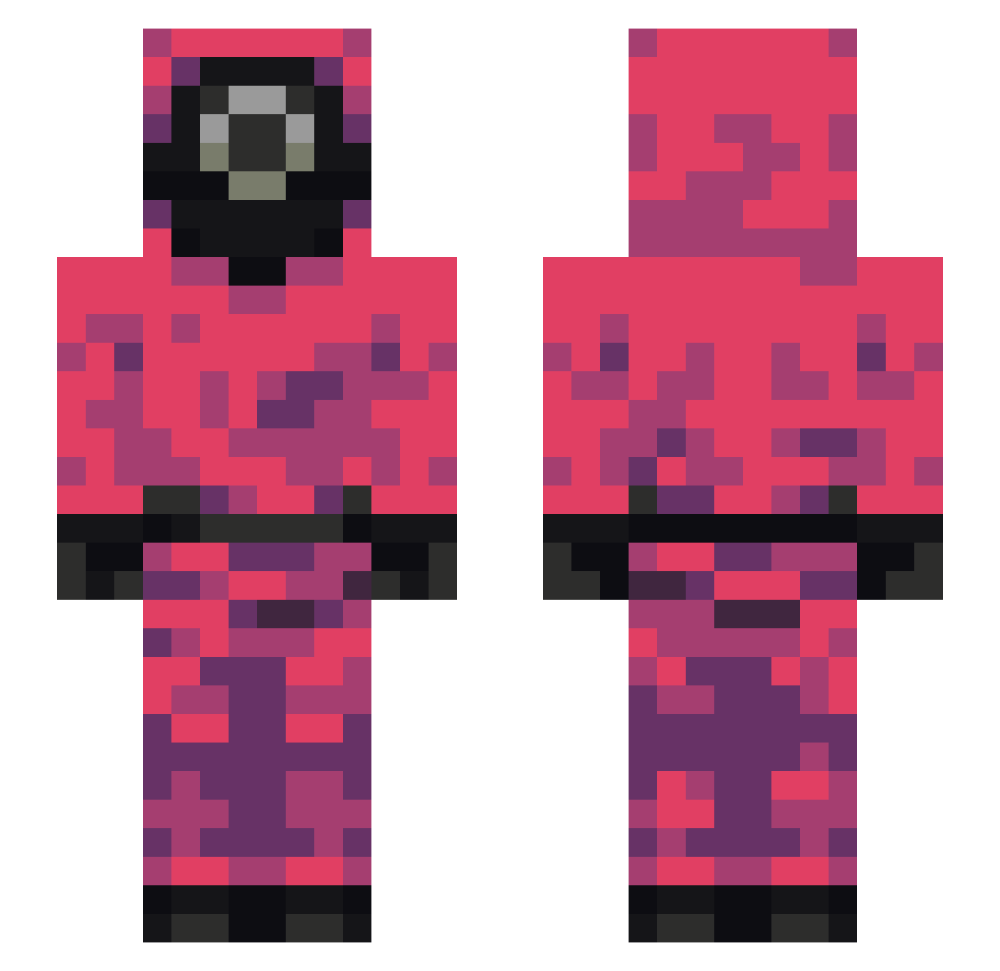droopynoodles Minecraft skin, front and back view