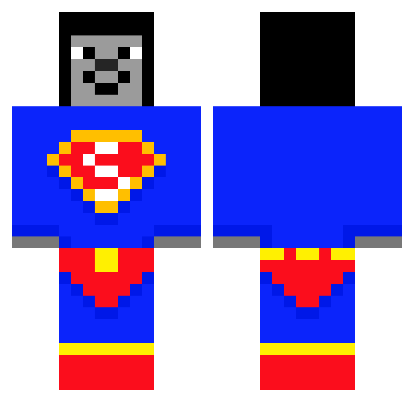 SuspectHurdle80 Minecraft skin, front and back view