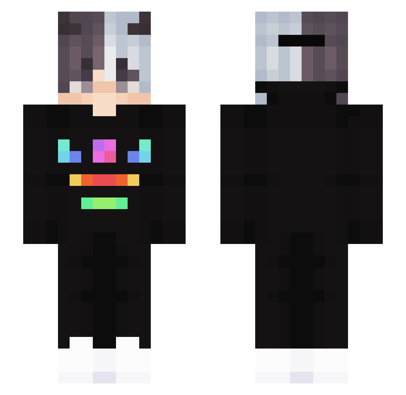 ClownPierce_vibe Minecraft skin, front and back view