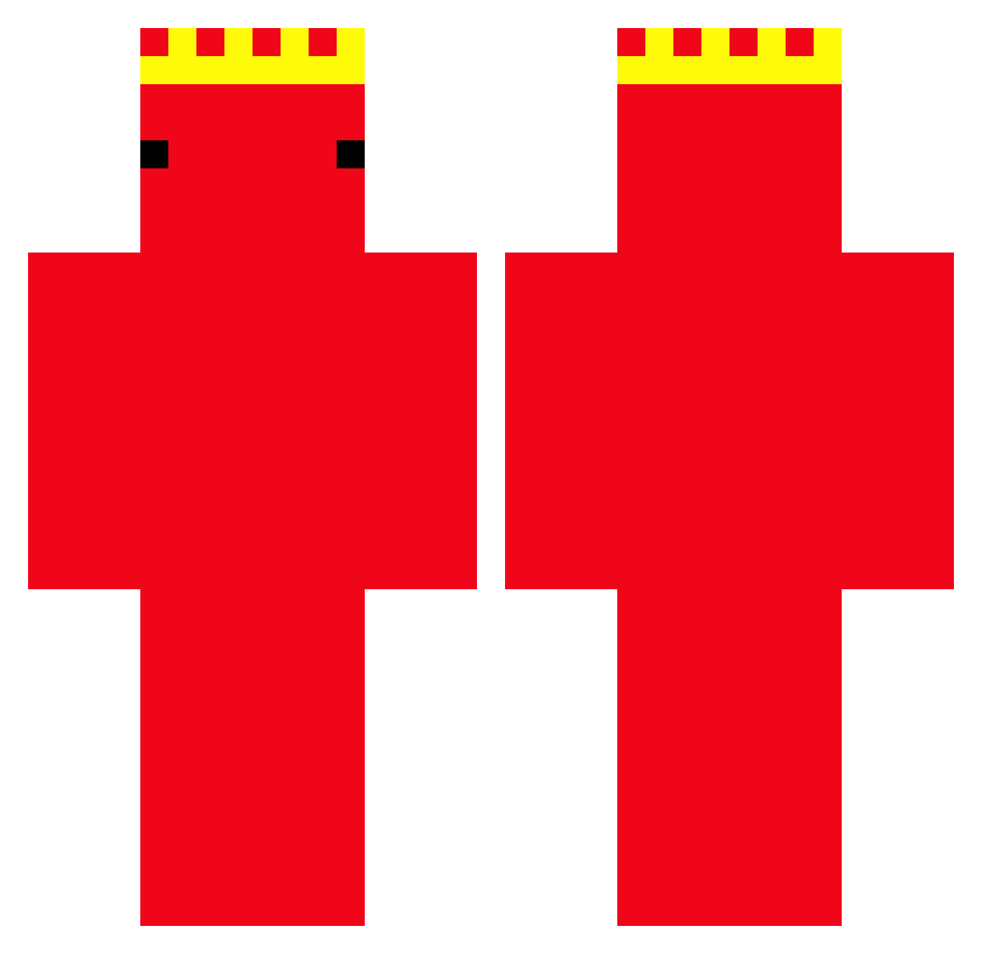 CryLowX Minecraft skin, front and back view