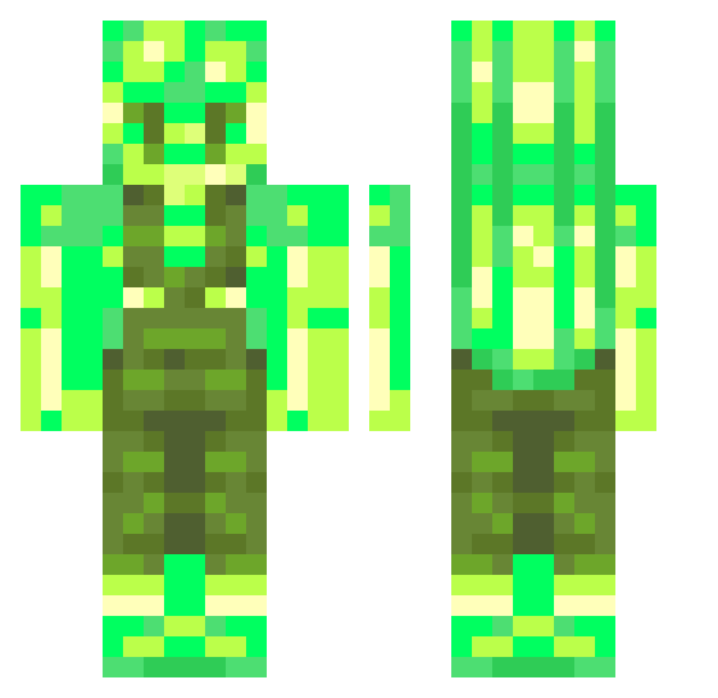 Atroxer Minecraft skin, front and back view