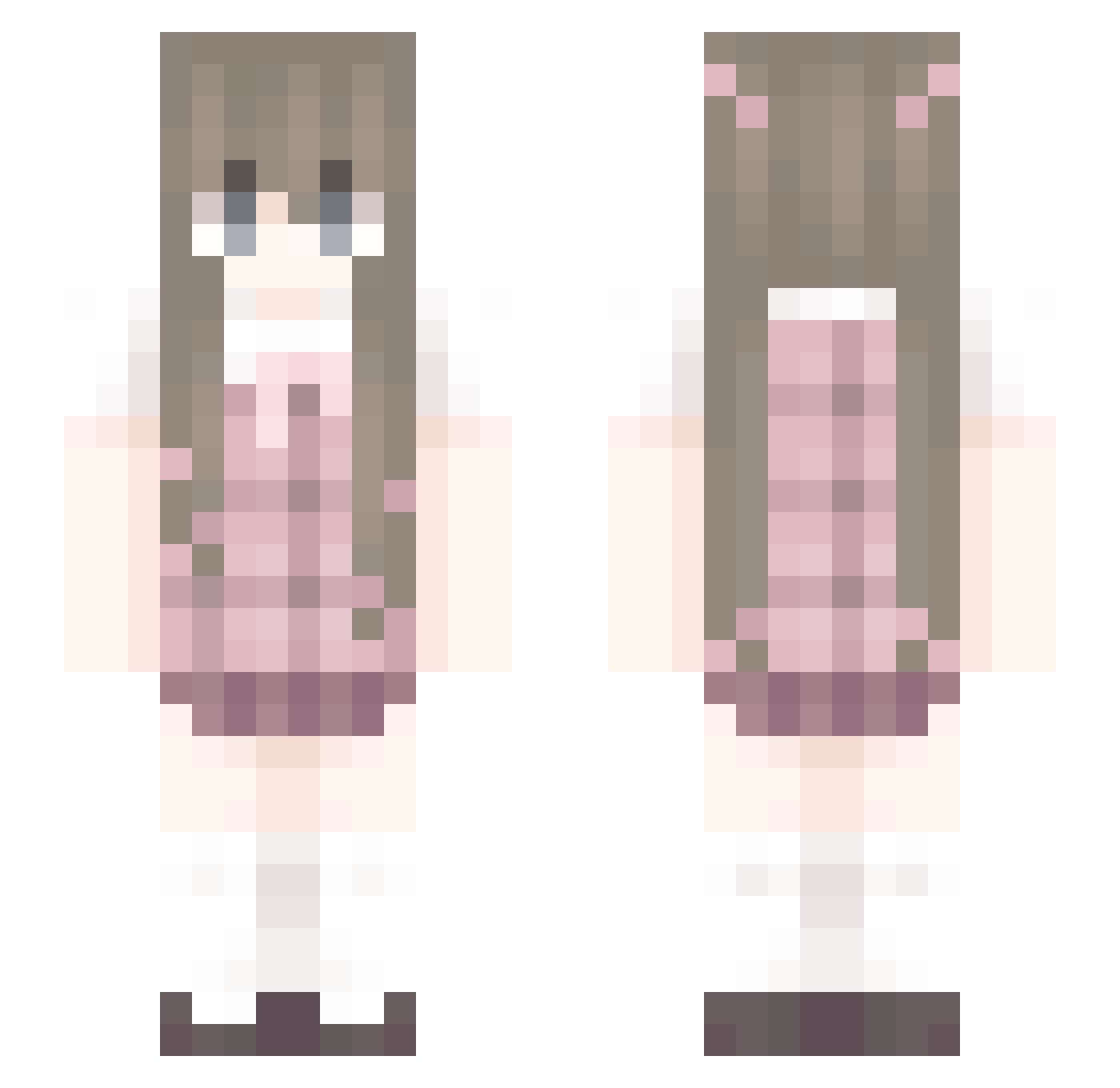 stelsi Minecraft skin, front and back view