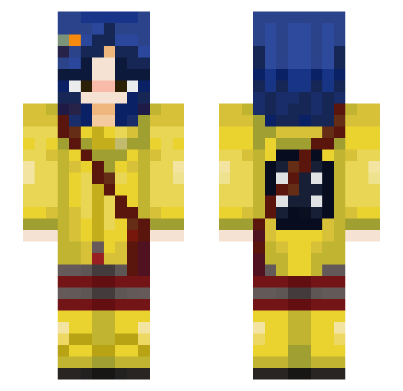 TeahTehe Minecraft skin, front and back view
