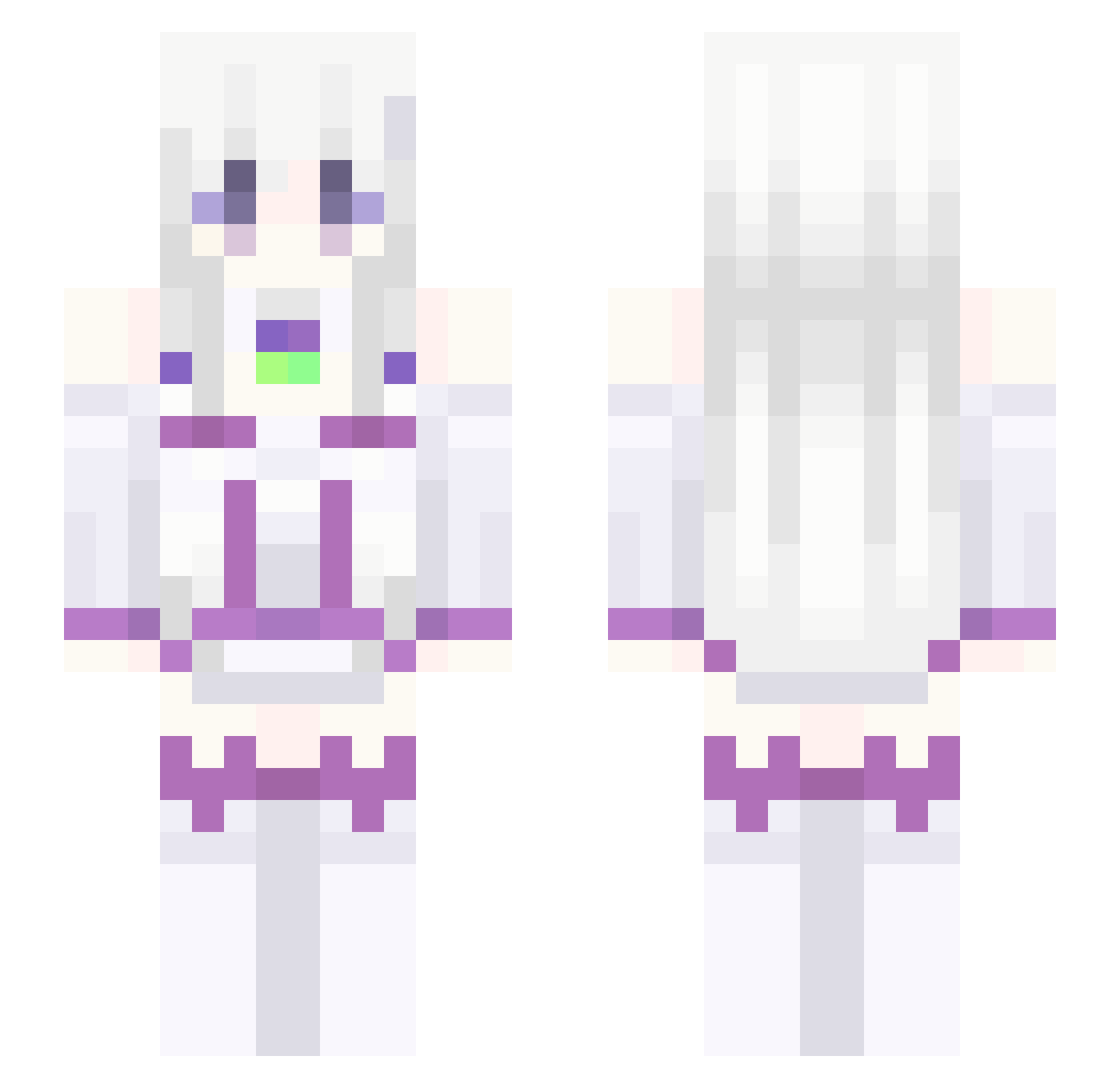 napix1 Minecraft skin, front and back view