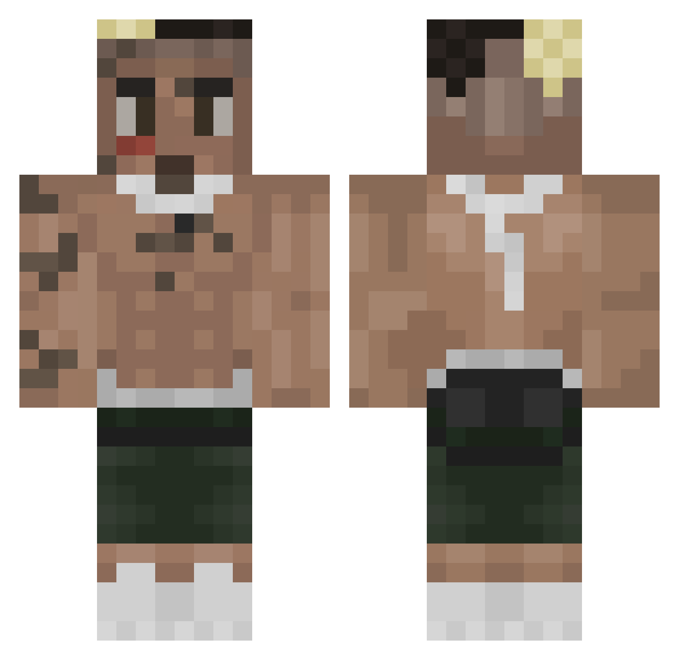 20601 Minecraft skin, front and back view