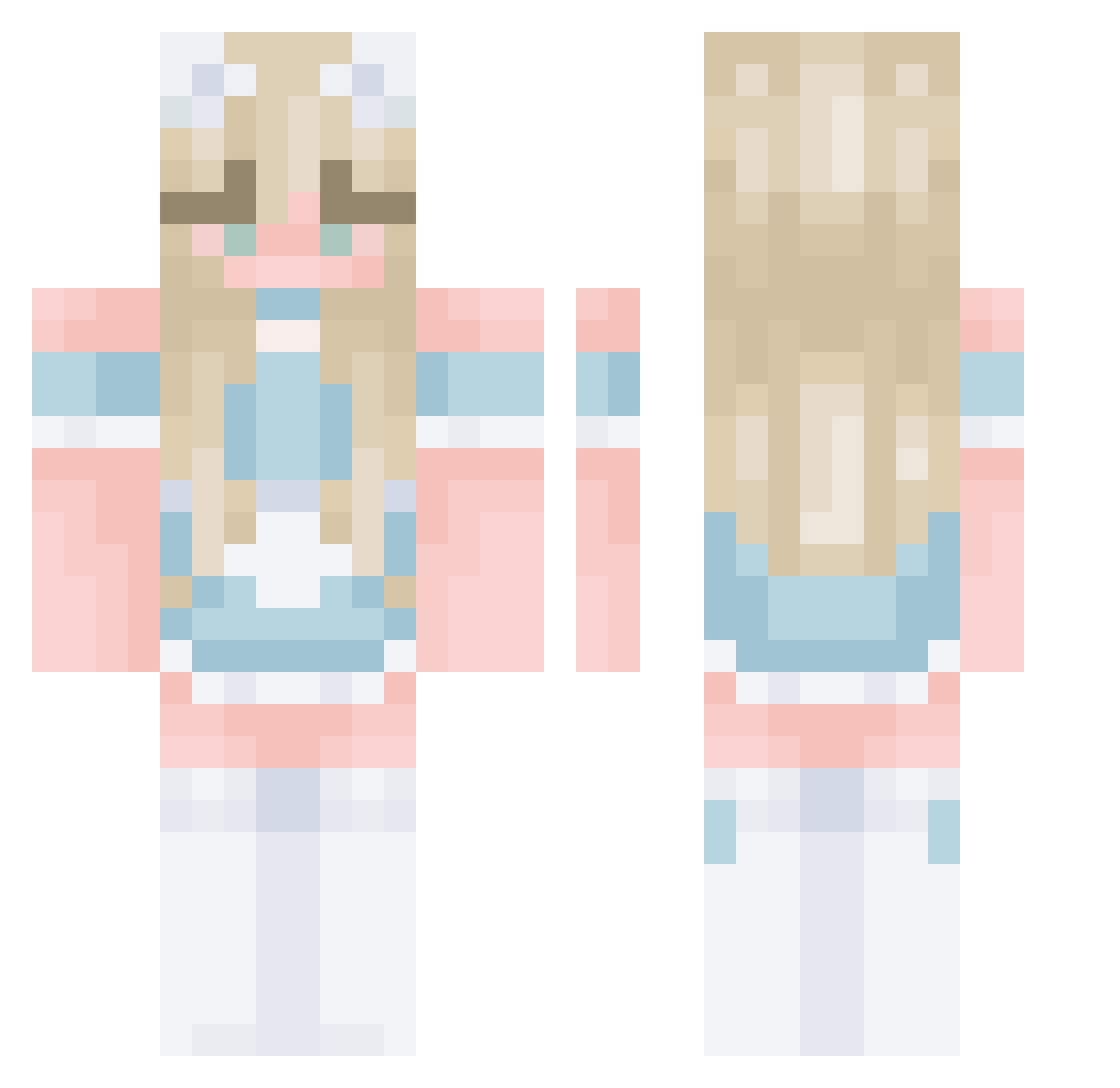 SaimeVT Minecraft skin, front and back view