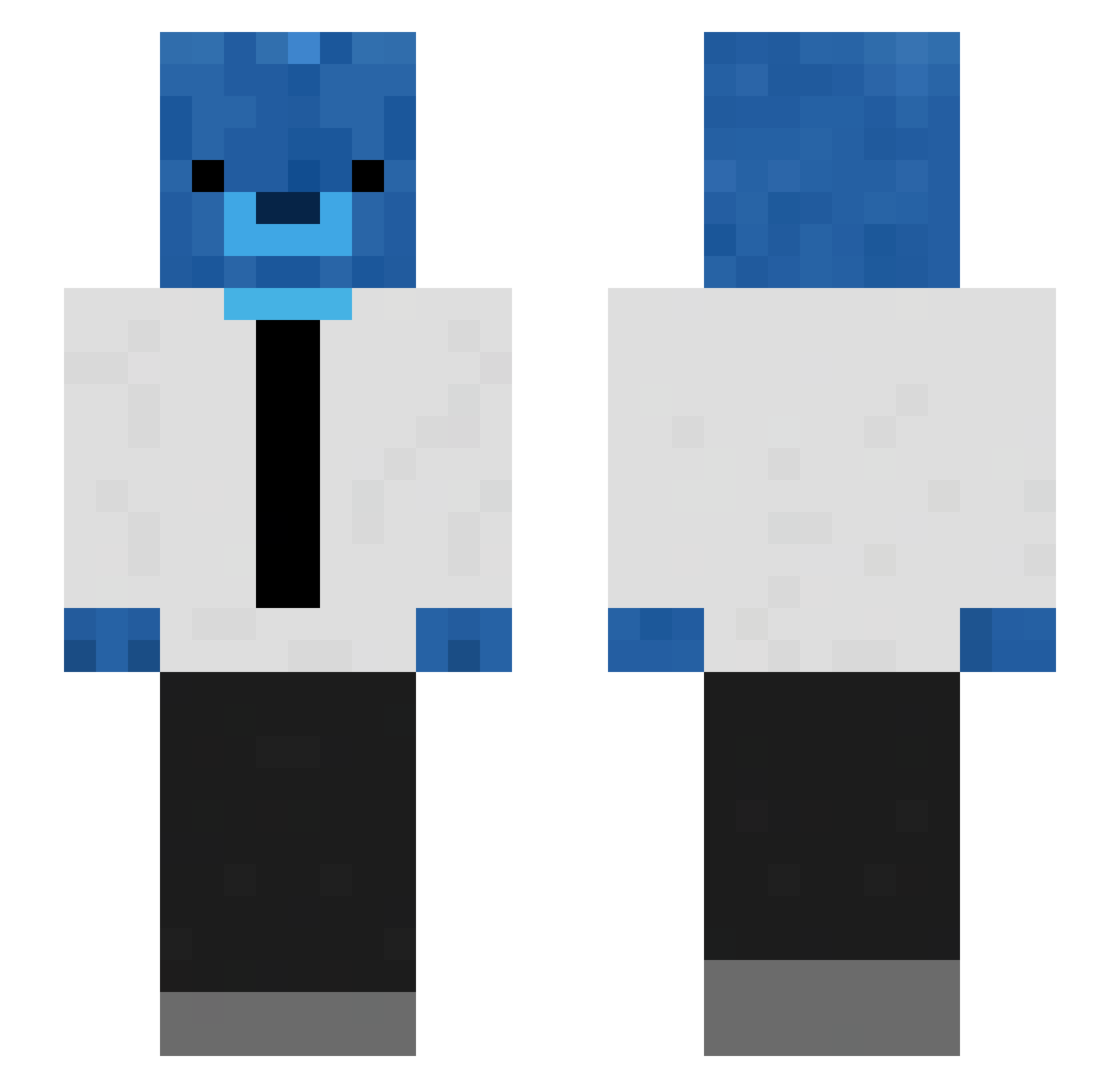 FleexVega Minecraft skin, front and back view