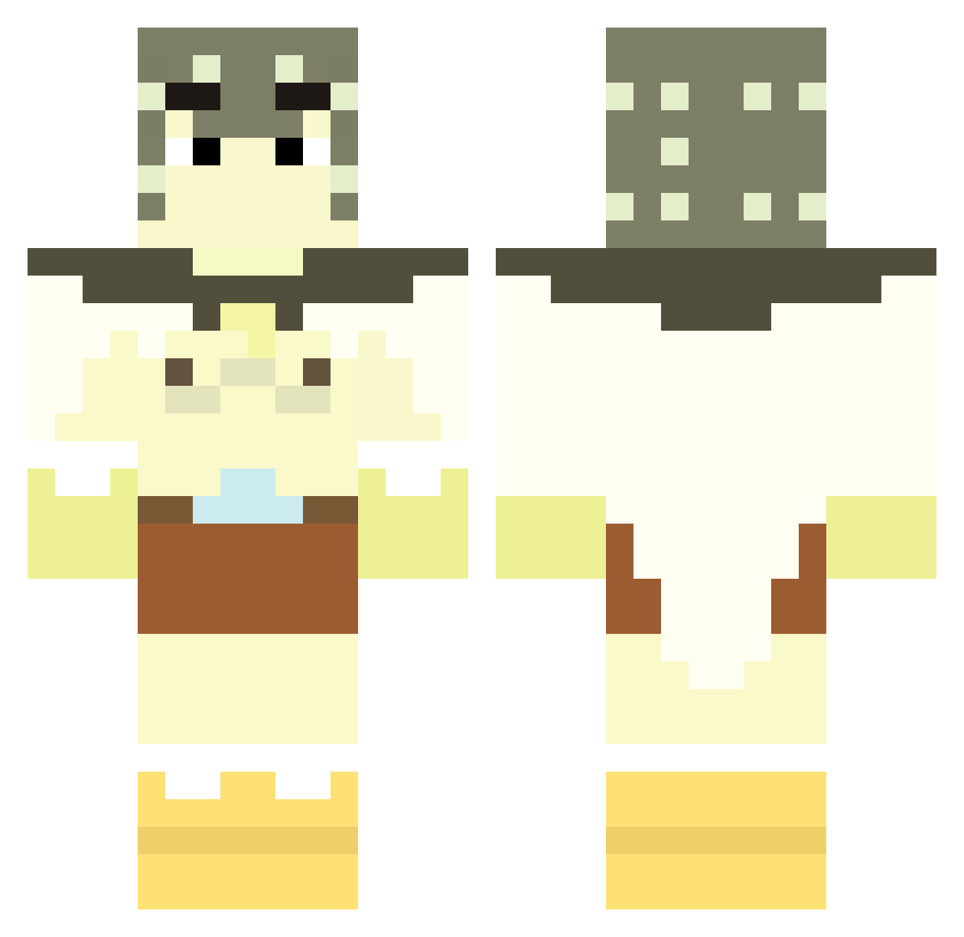 Ging_Gingg Minecraft skin, front and back view