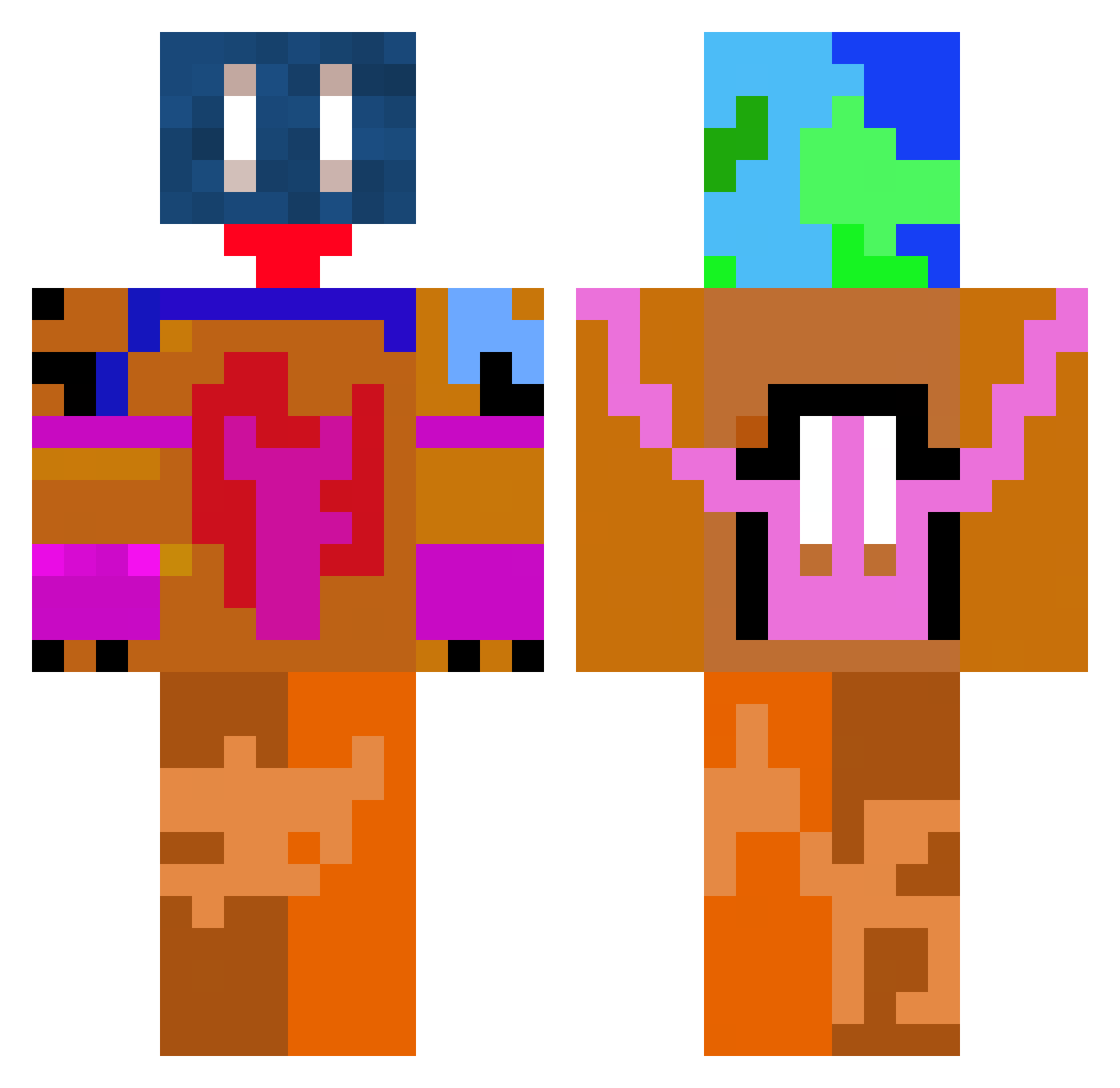 KingDinoMaster Minecraft skin, front and back view