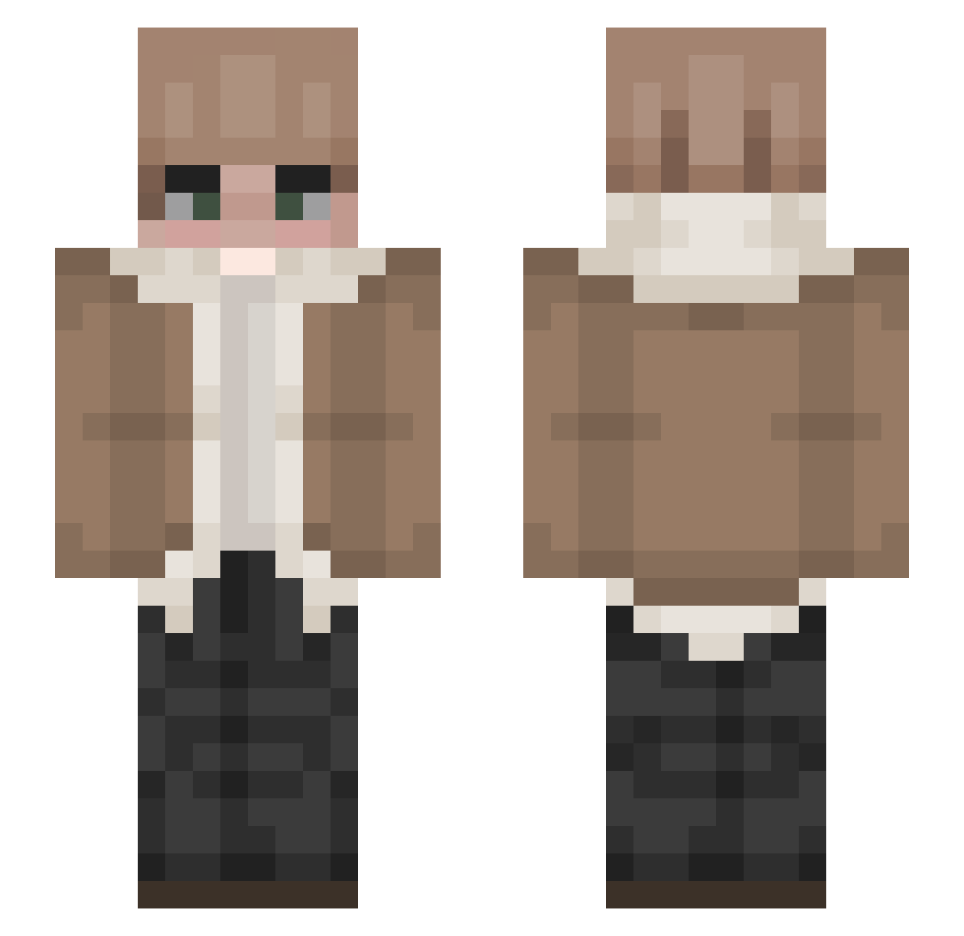 Do0p3rMaN Minecraft skin, front and back view