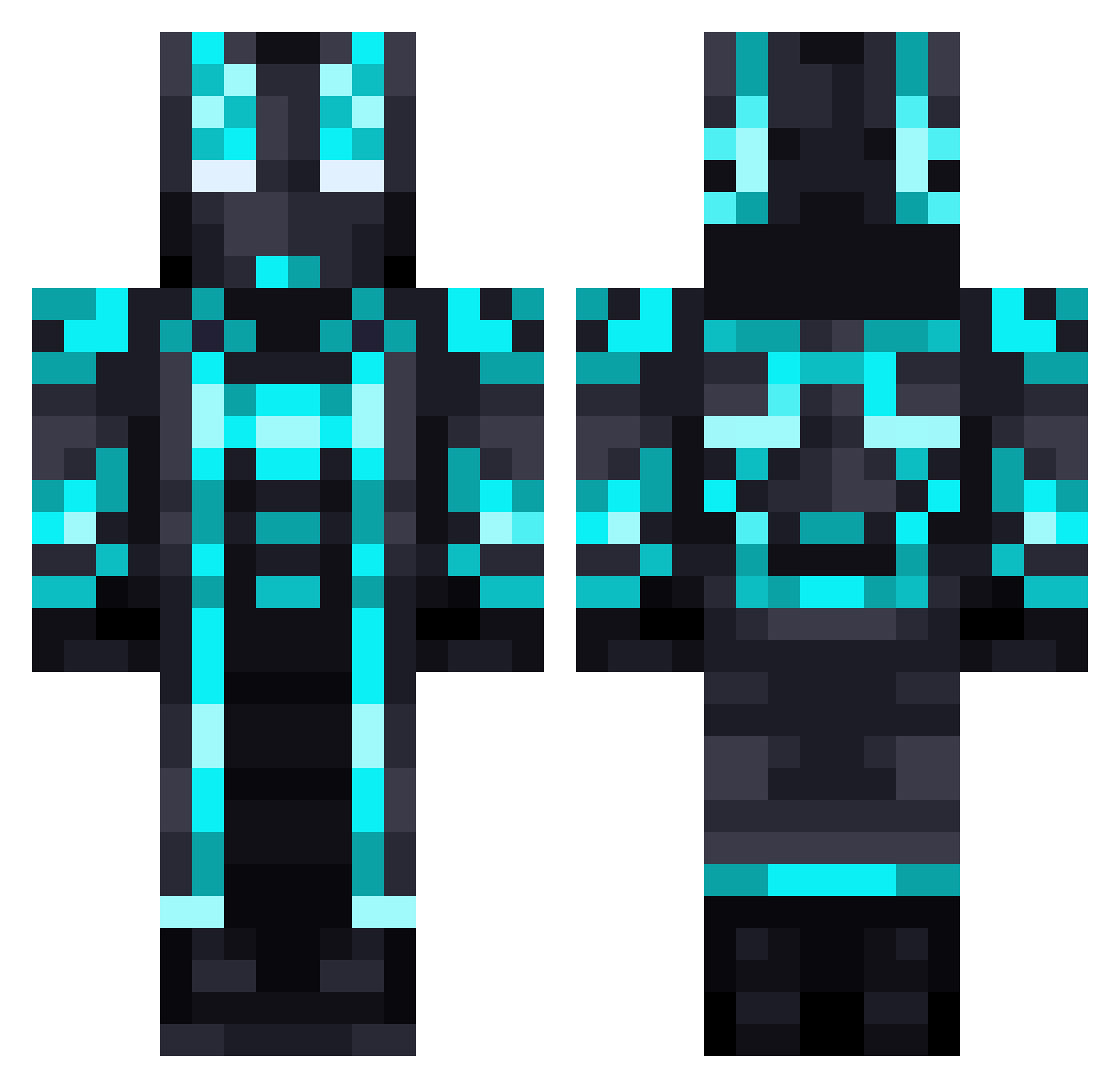 Grey611 Minecraft skin, front and back view