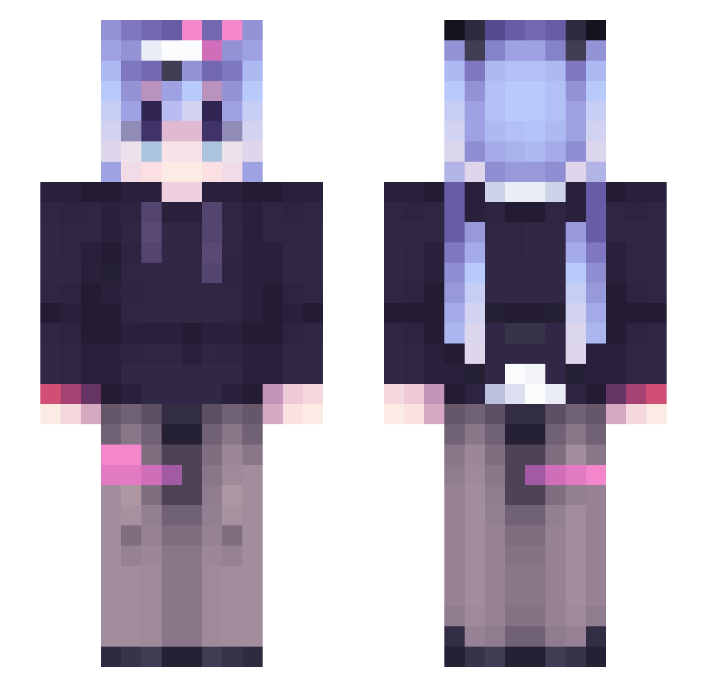 dotnet Minecraft skin, front and back view