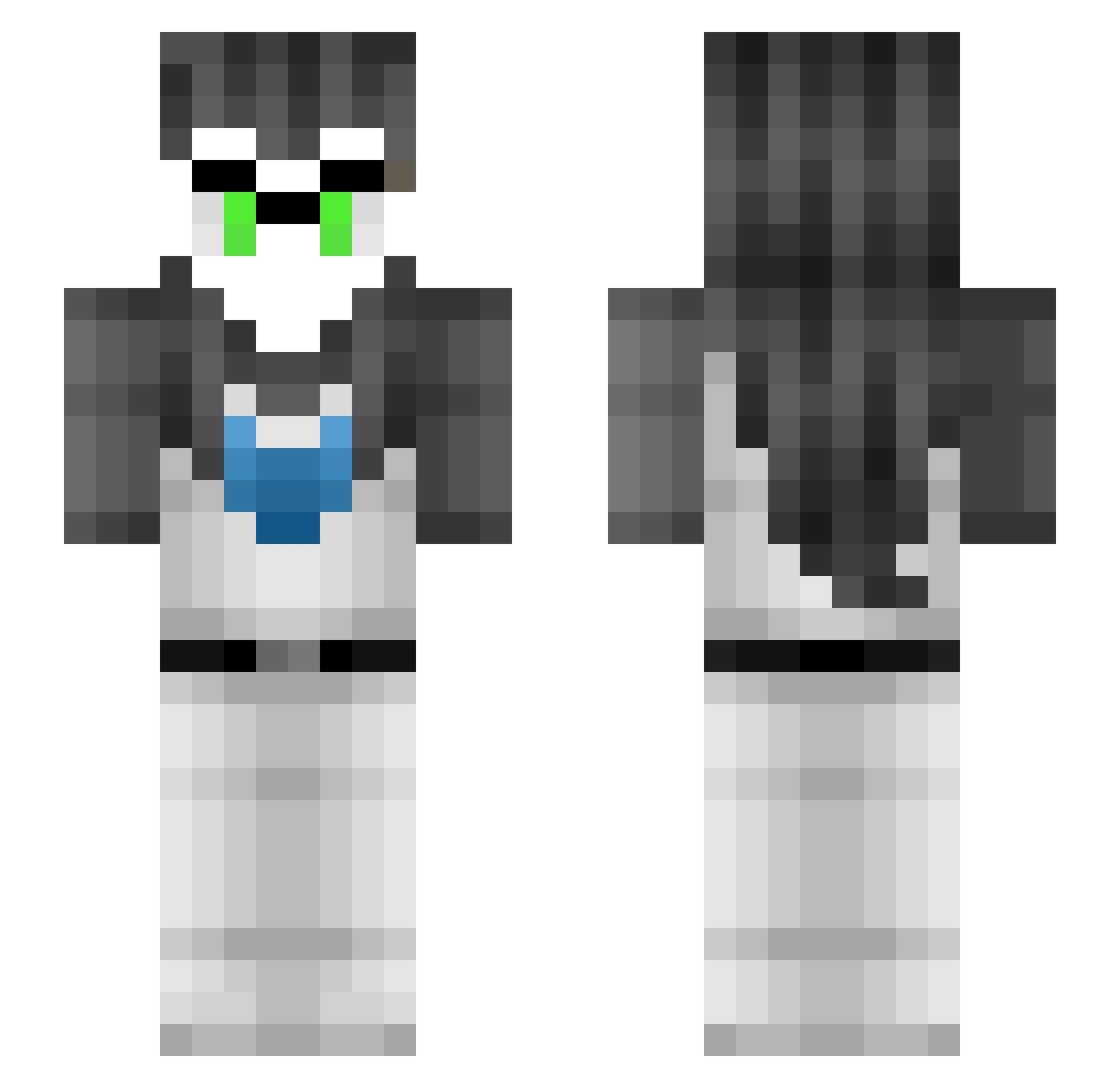 daunIpups Minecraft skin, front and back view