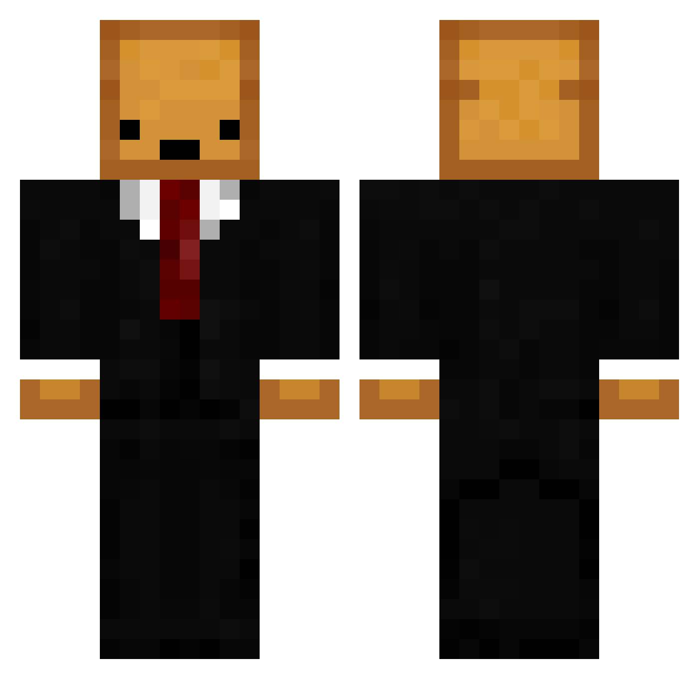 JakemcXD Minecraft skin, front and back view