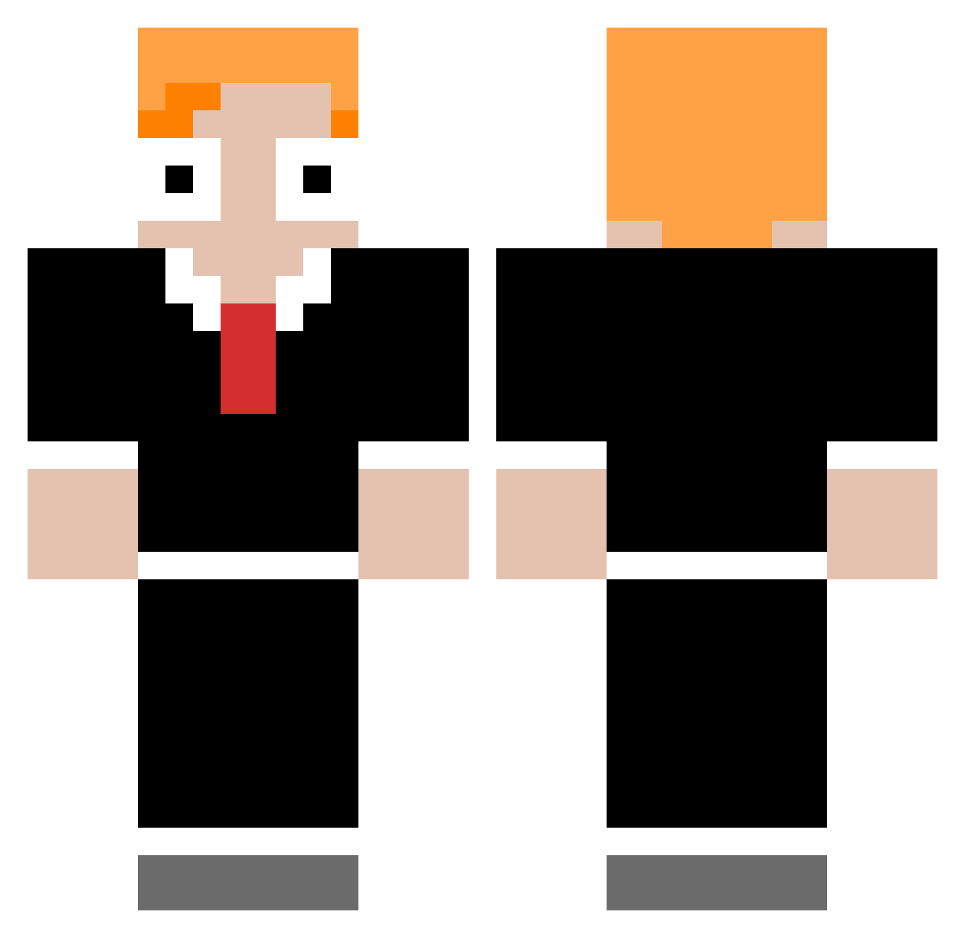 Freedom105 Minecraft skin, front and back view