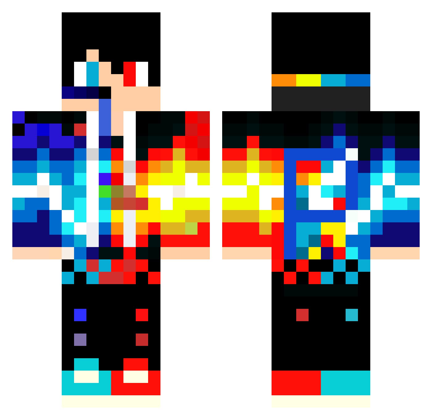 Rafichulo Minecraft skin, front and back view