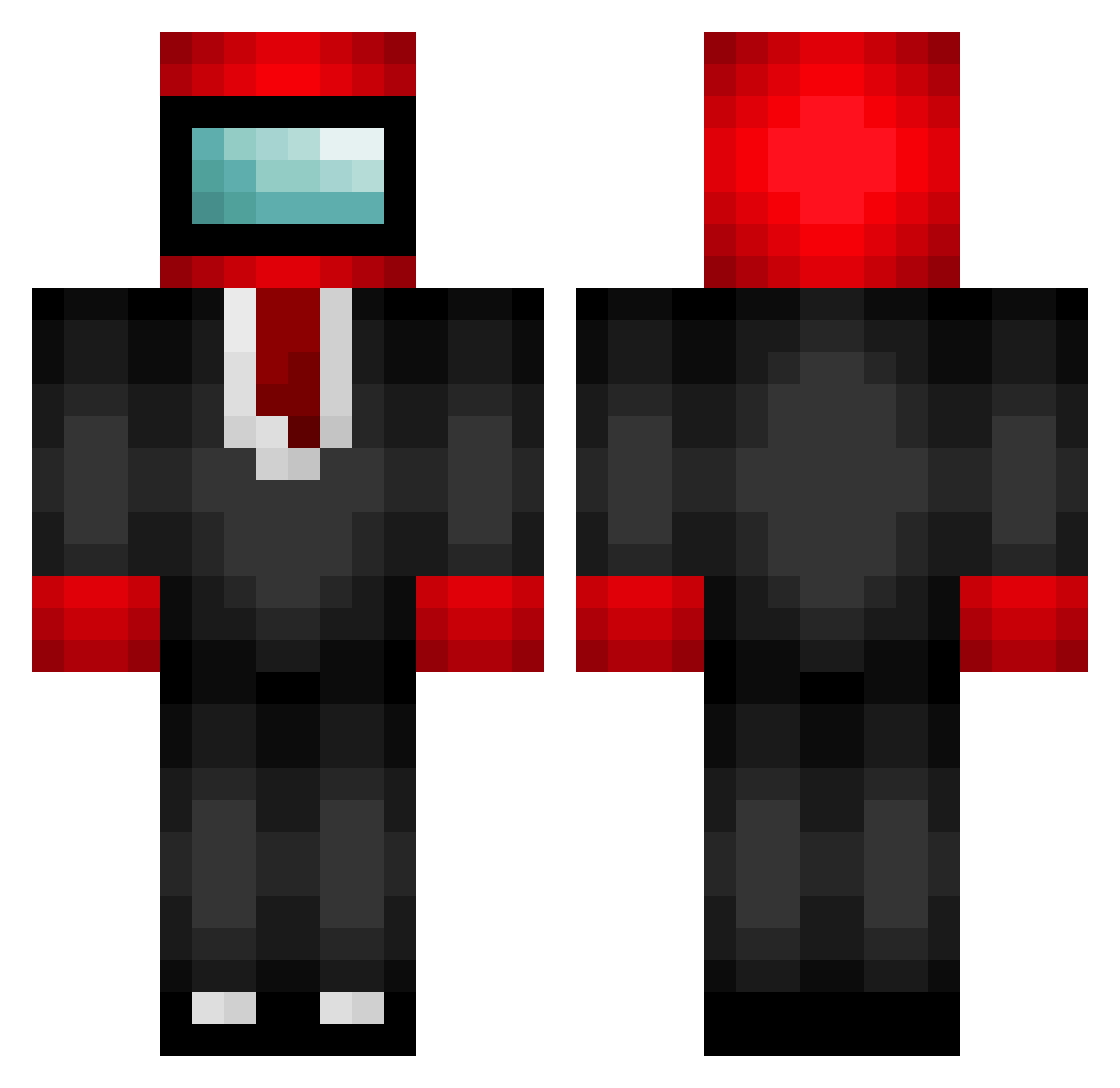 Blue_Shelled Minecraft skin, front and back view