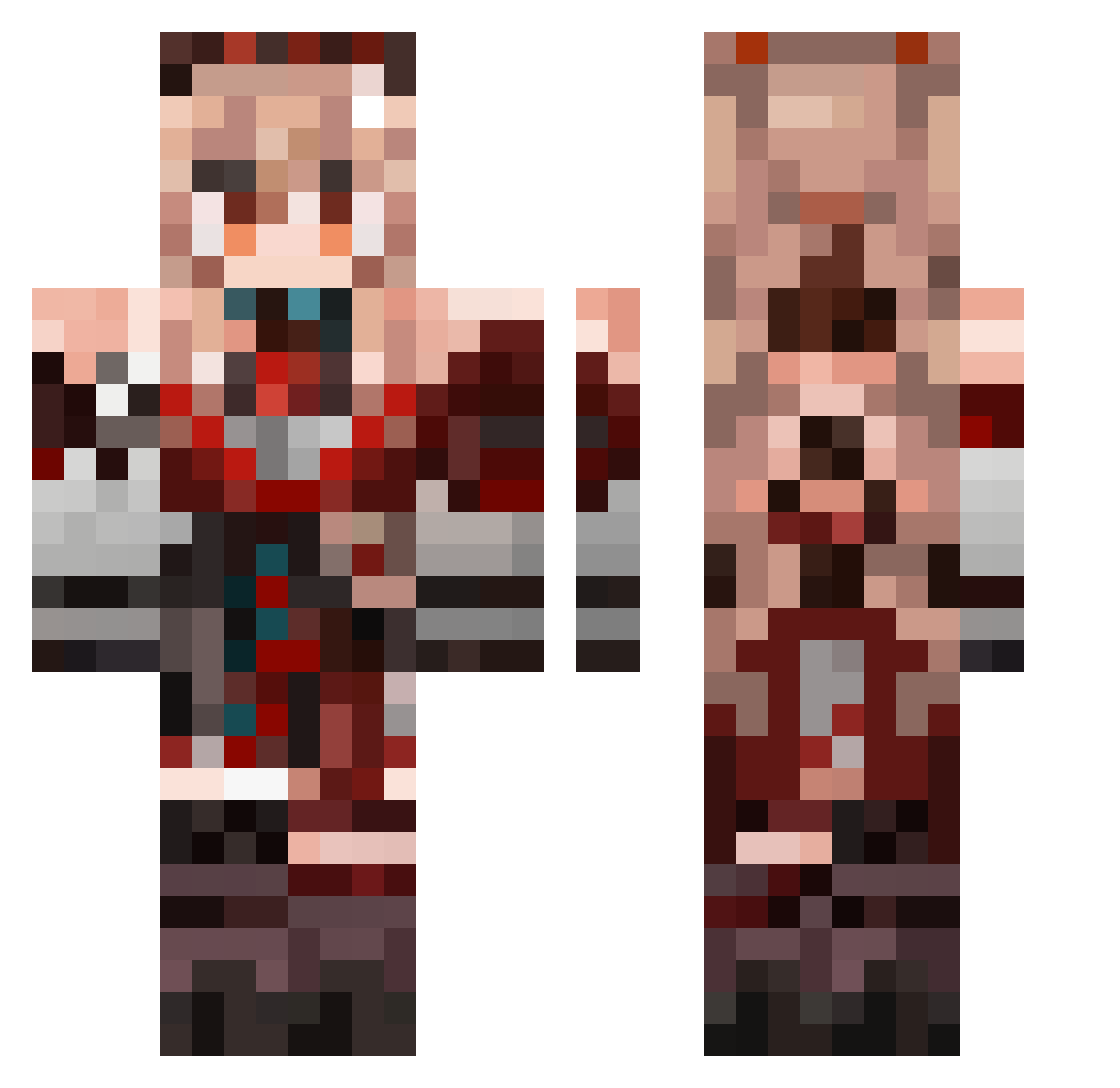 axydm Minecraft skin, front and back view