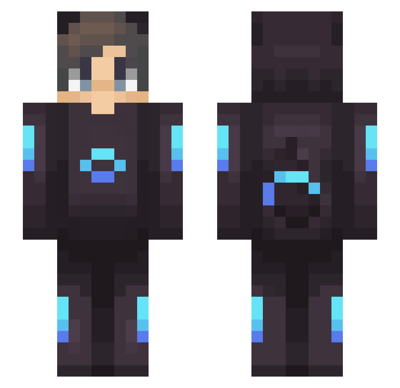 Unenthusiastic Minecraft skin, front and back view