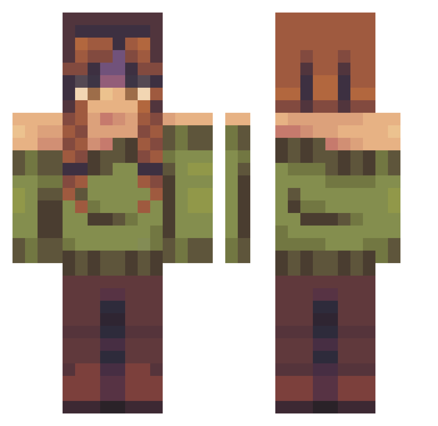 pumpkin_gamer927 Minecraft skin, front and back view