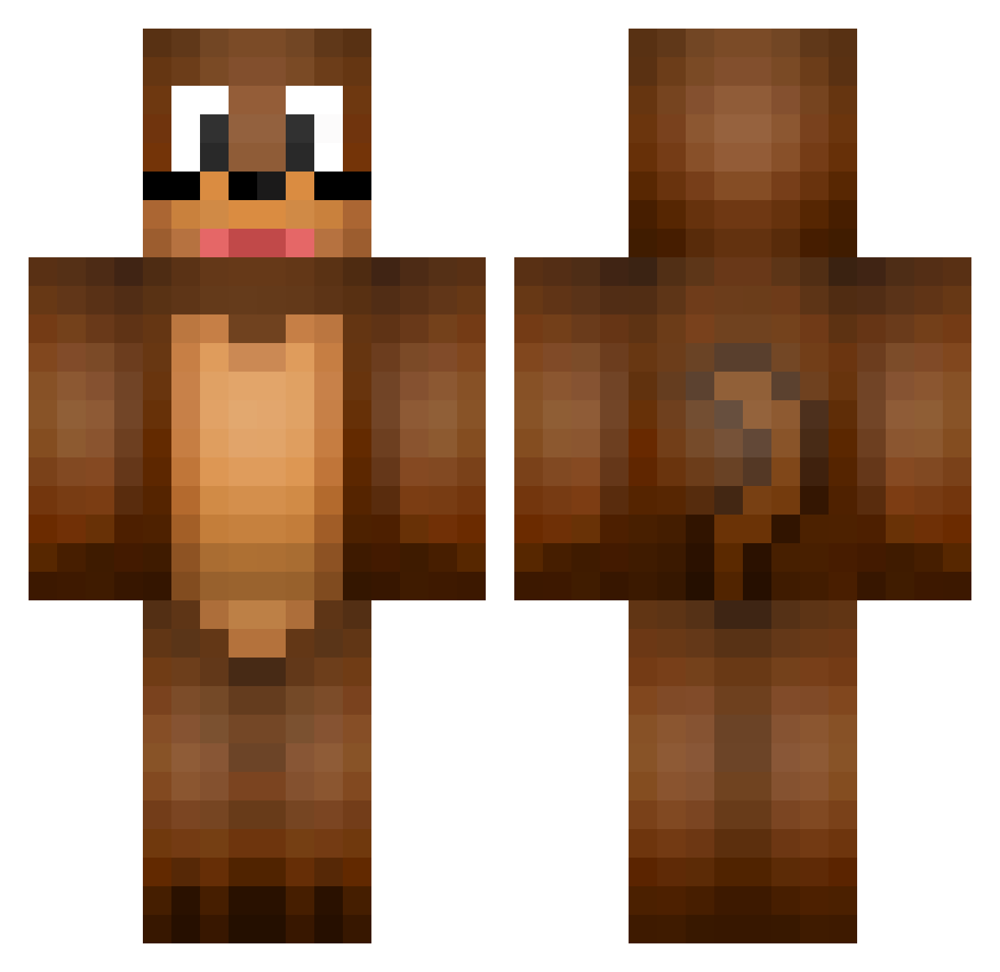 Kale4Breakfast Minecraft skin, front and back view
