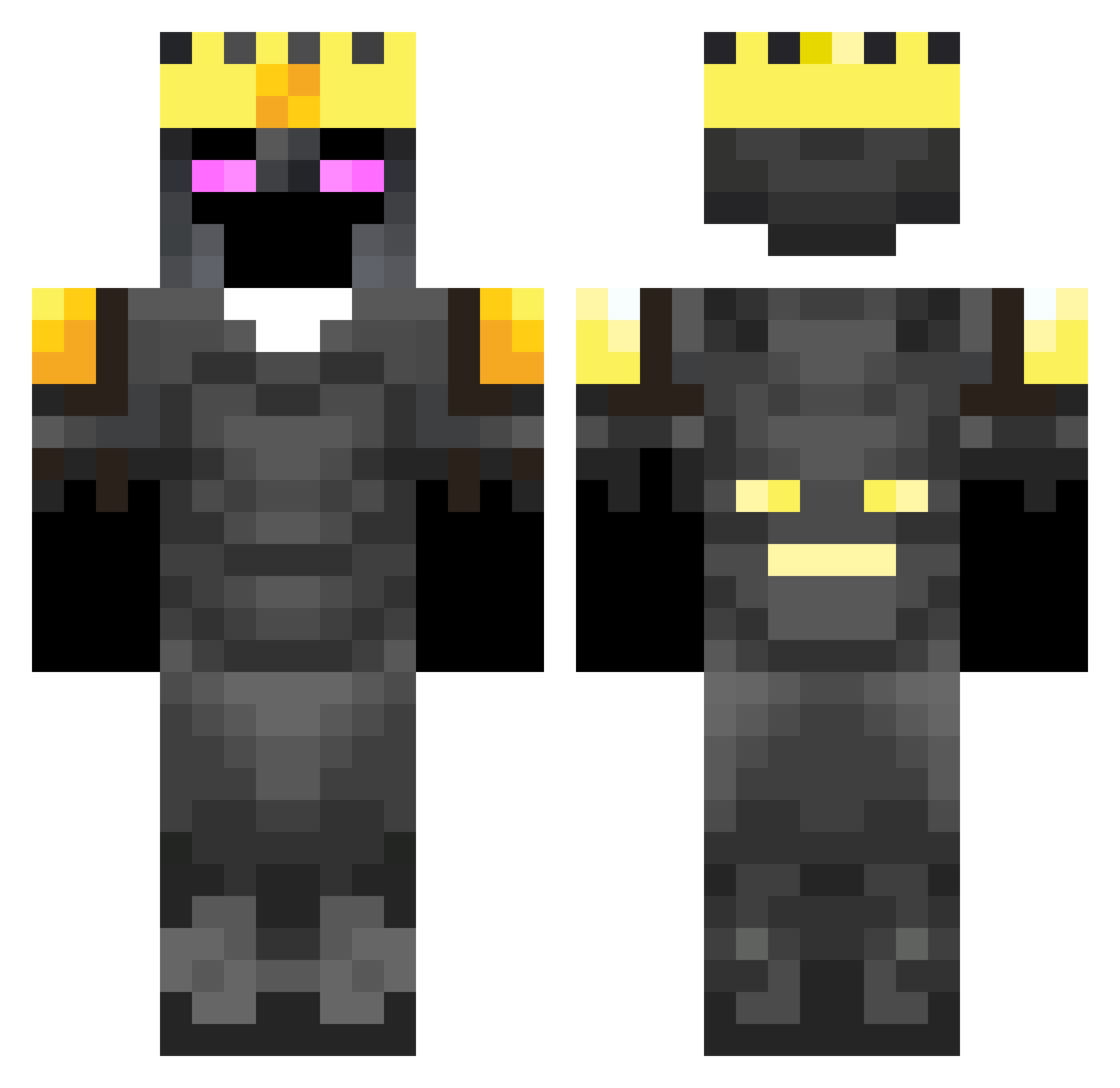LuckyMonster2 Minecraft skin, front and back view