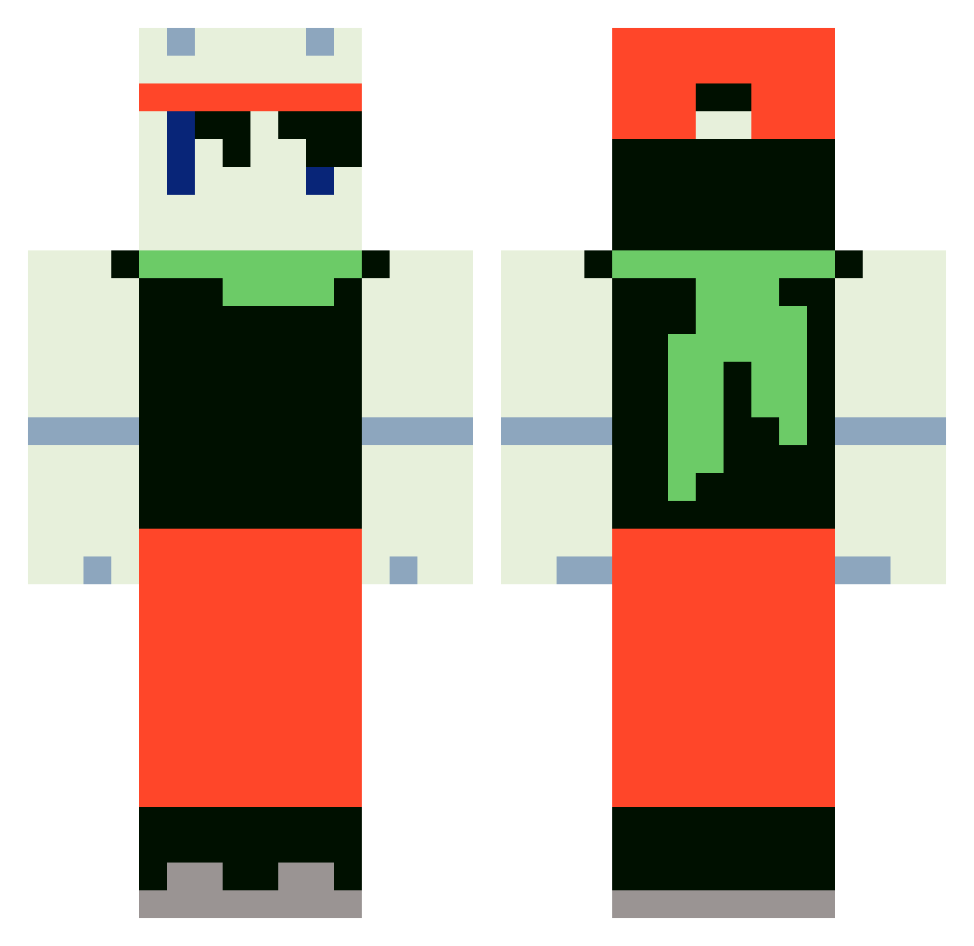 NEBULAWORLD Minecraft skin, front and back view