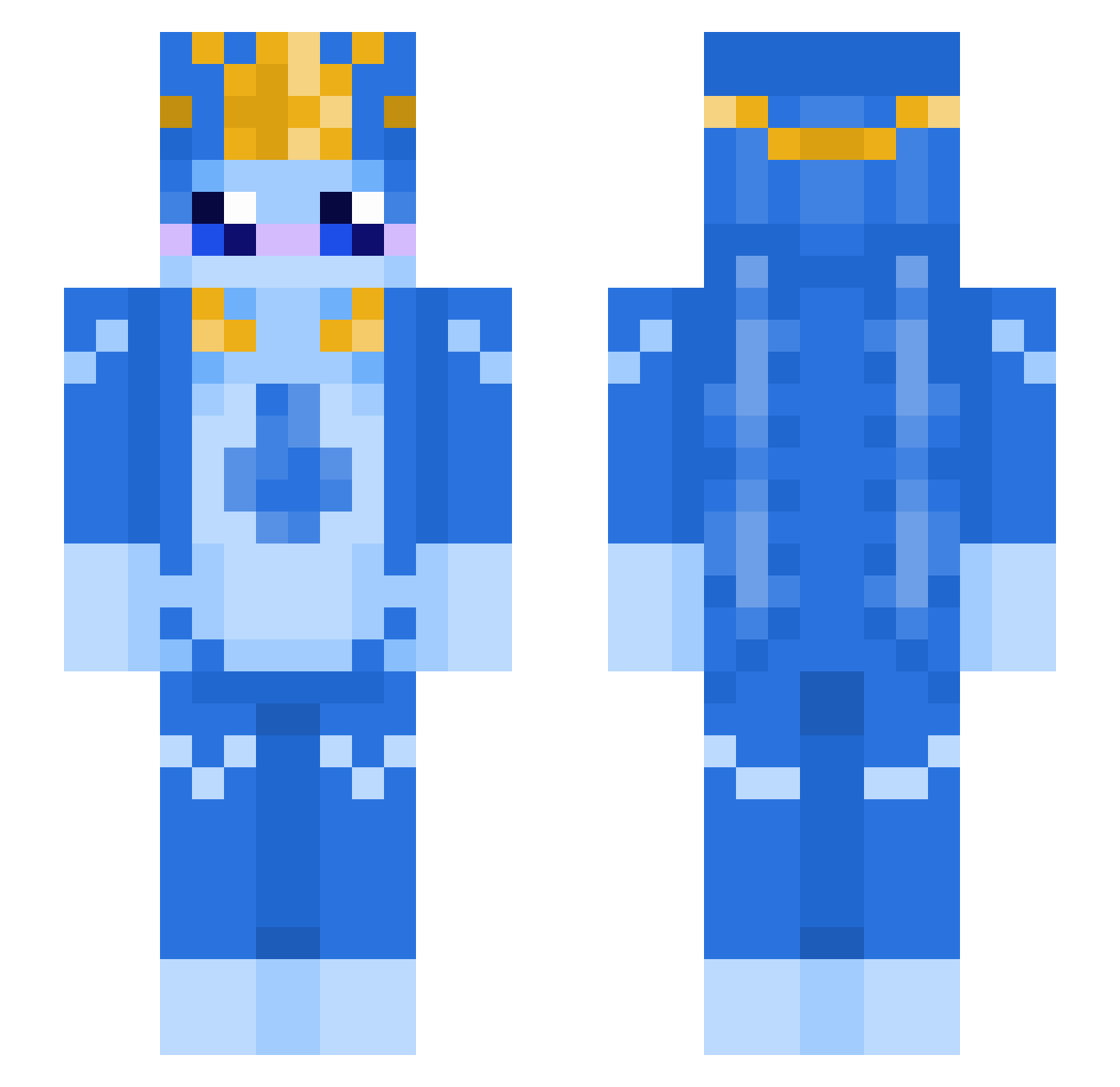 Regiaction Minecraft skin, front and back view