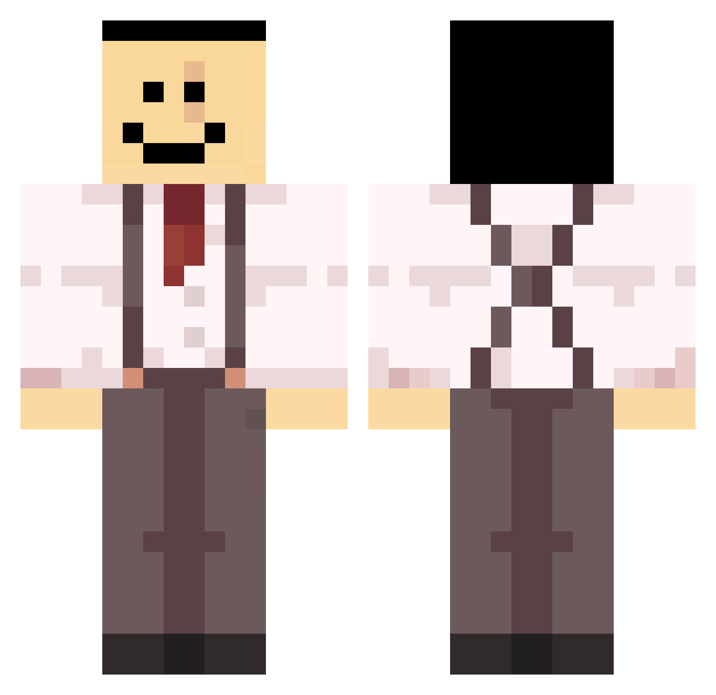 deathlygxmble Minecraft skin, front and back view