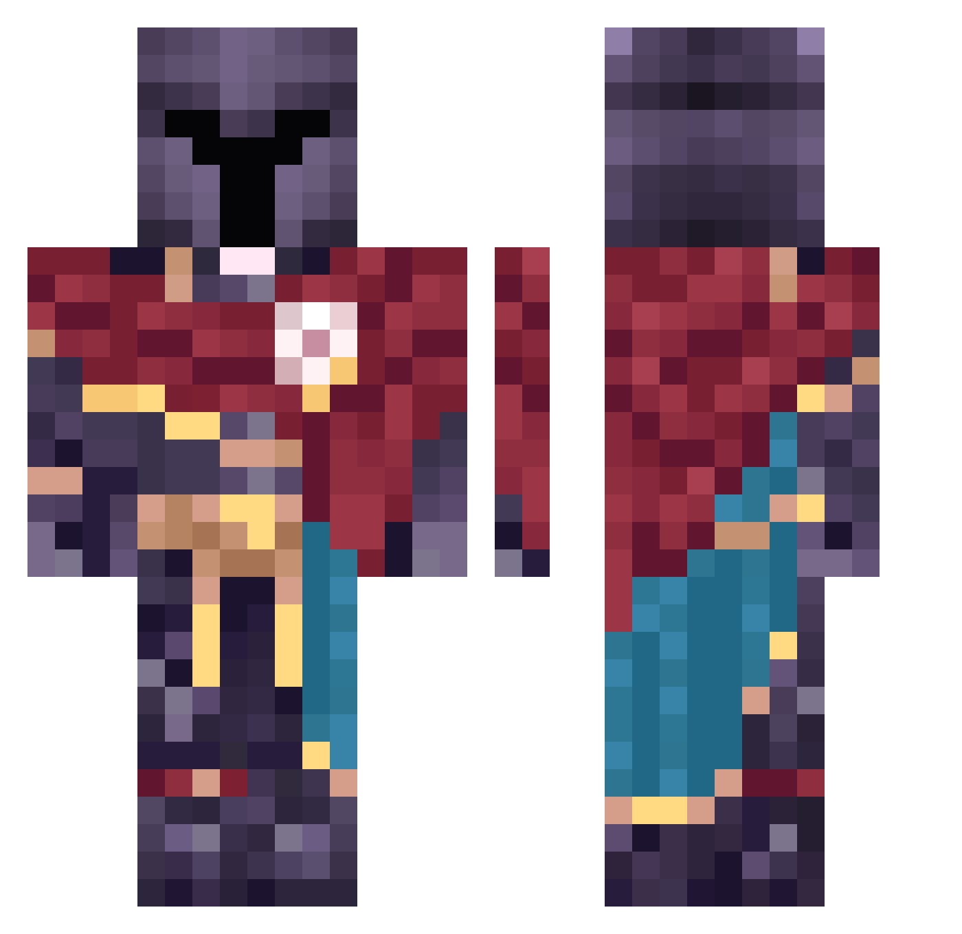 Pablitox3007 Minecraft skin, front and back view
