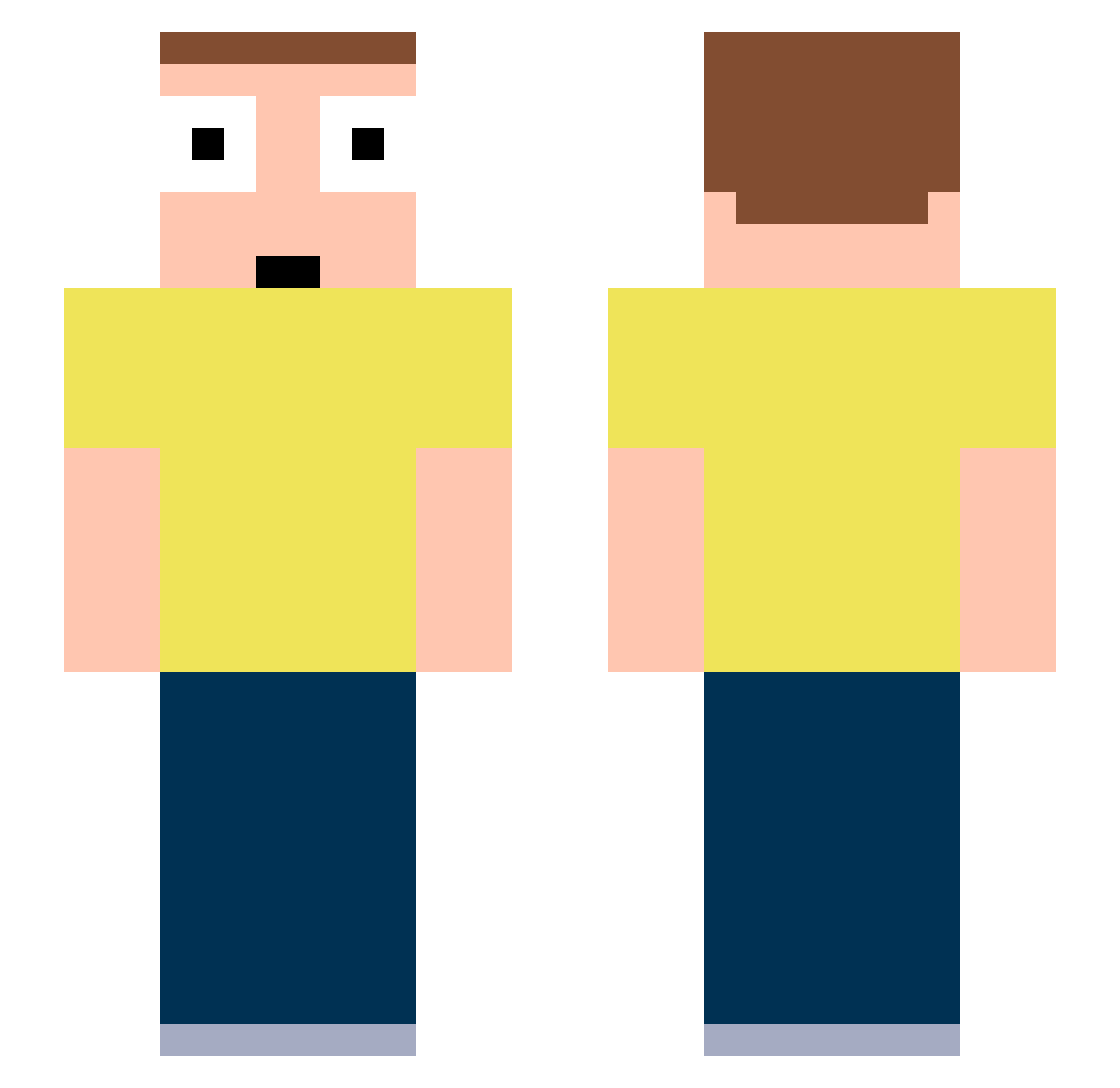 EpicGamer000 Minecraft skin, front and back view
