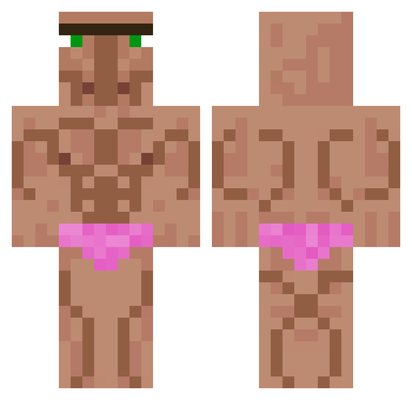 aaaaaha Minecraft skin, front and back view