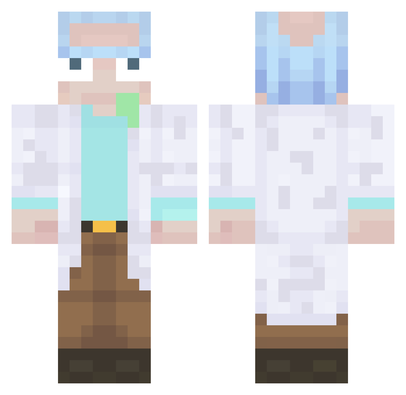 Cleiton96 Minecraft skin, front and back view
