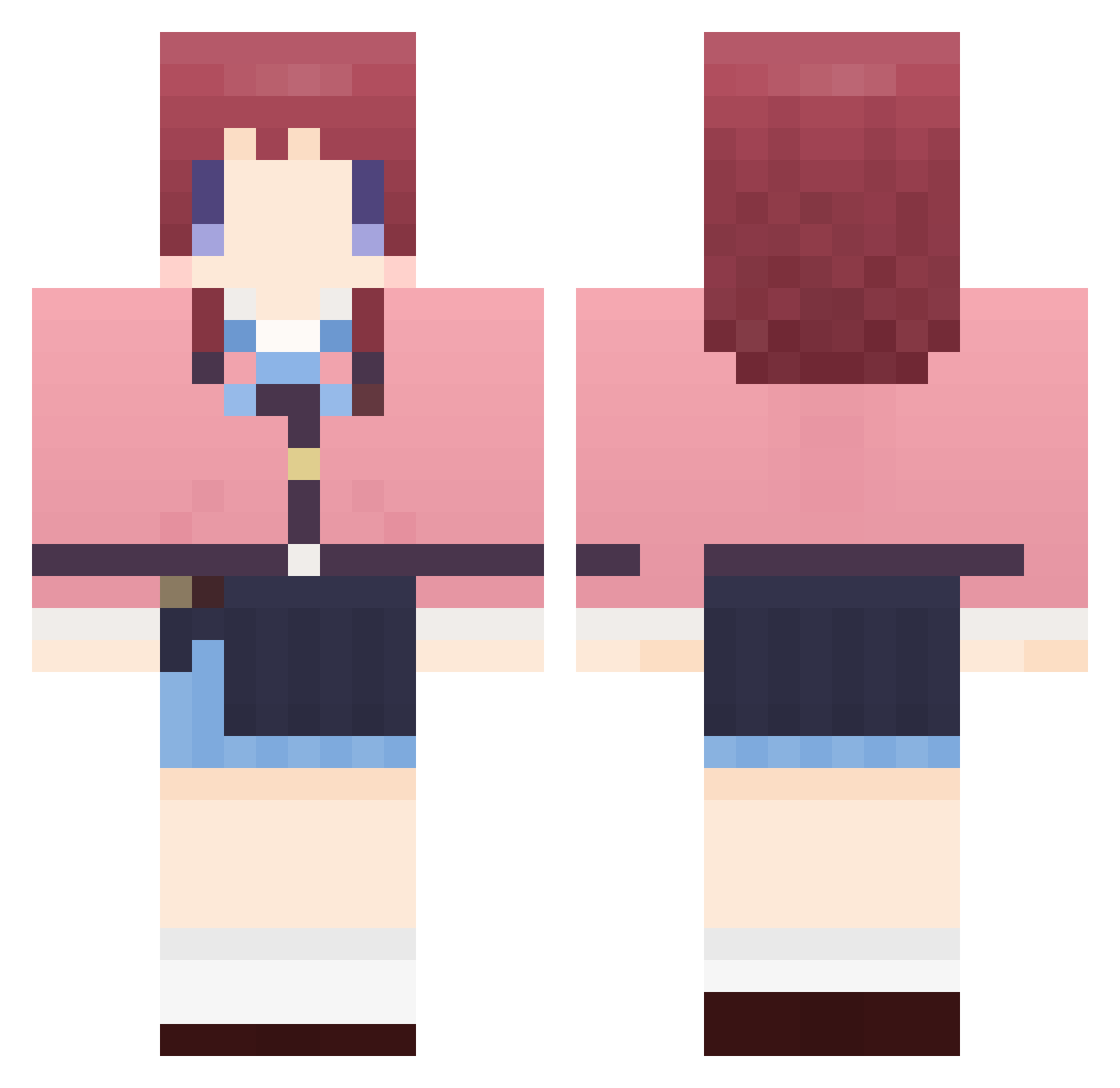 ochasuki Minecraft skin, front and back view