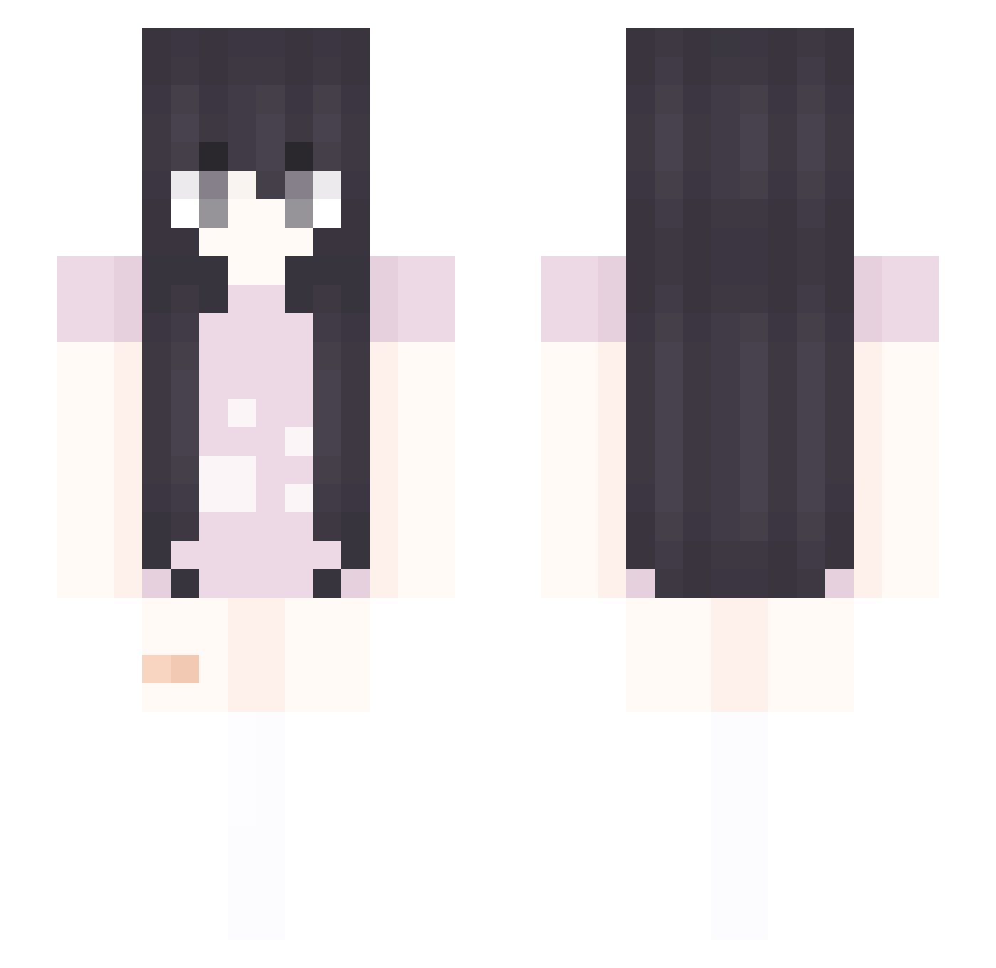 mewhh Minecraft skin, front and back view
