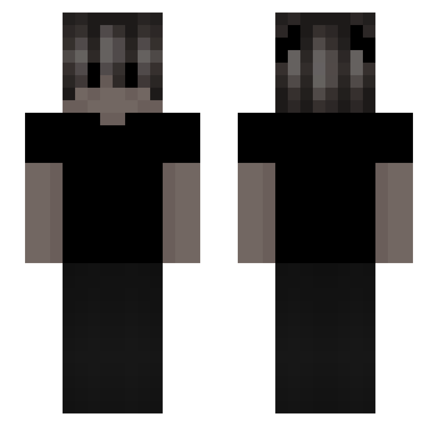 zyzui Minecraft skin, front and back view