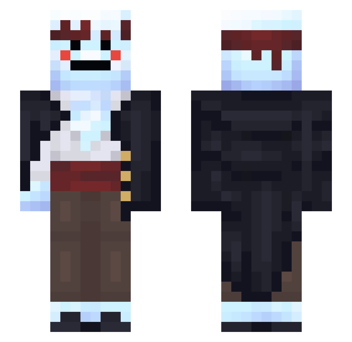 coldified Minecraft skin, front and back view